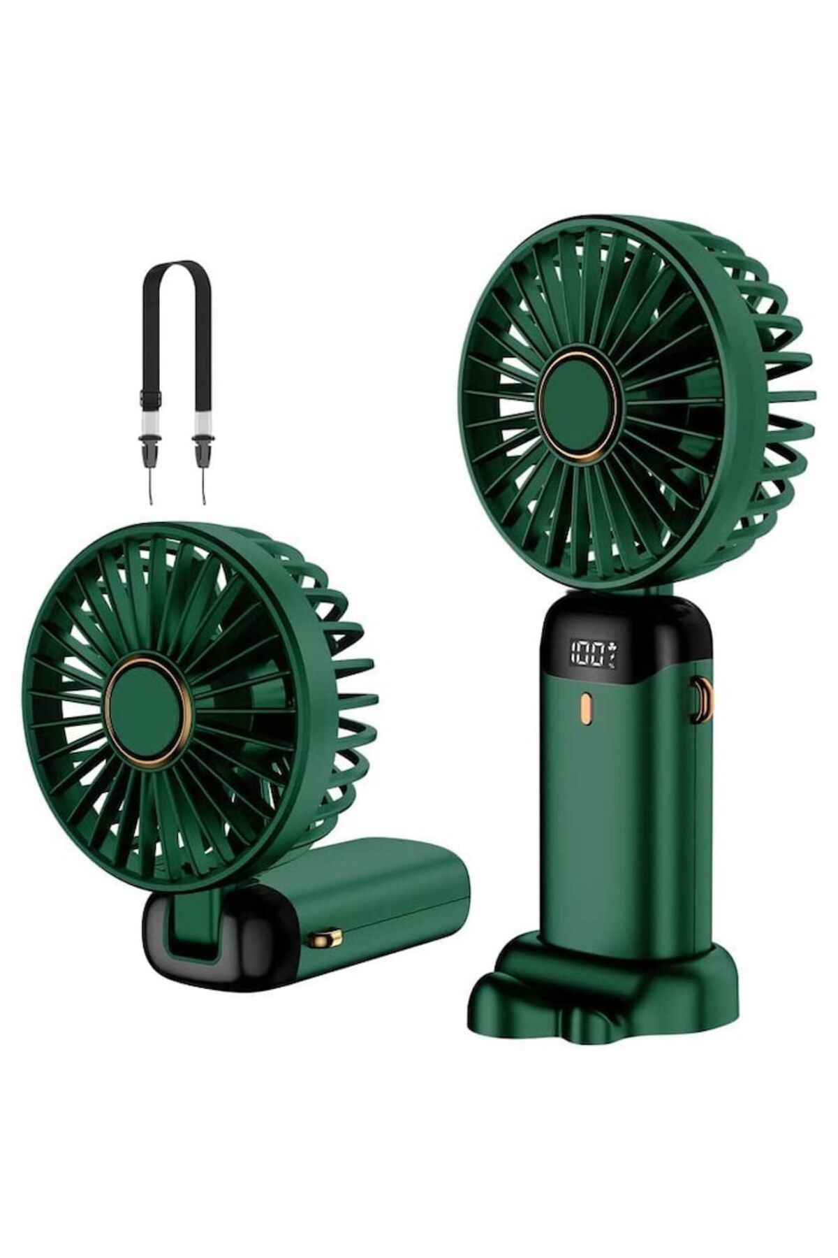 Jenuos-Ultra-portable Fan, JENUOS®, 3 in 1, Handheld, Desktop, Neck, 5 Speed Modes, USB Charging 3