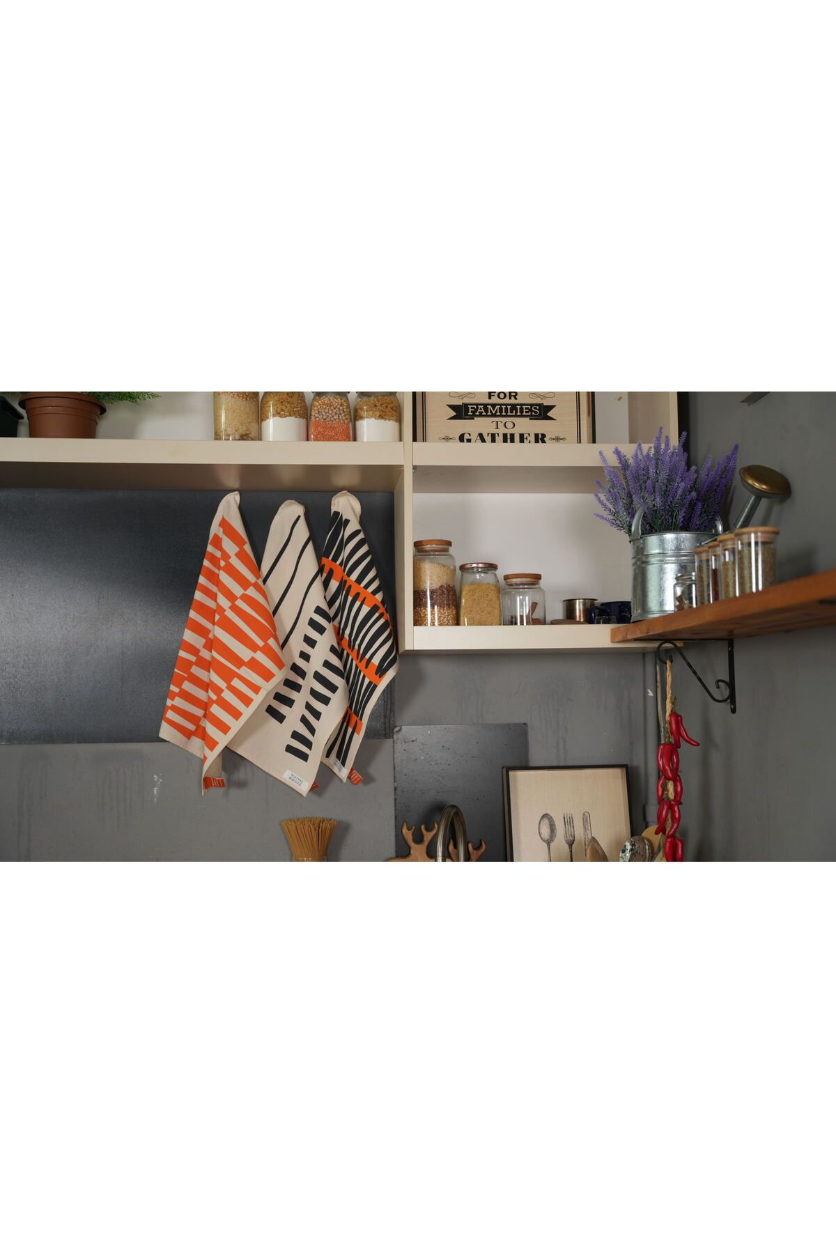 NİATEKS Tea Towel 3'lü Set 40X60 Dekoratif Mutfak Havlusu