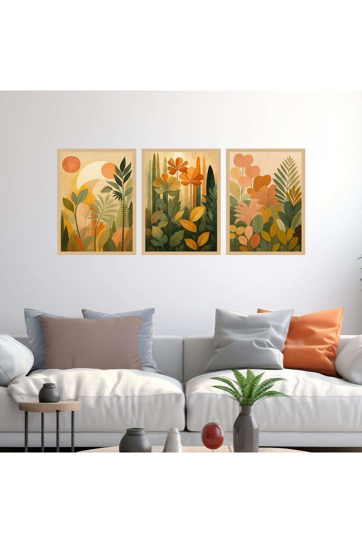 woodsia 3 Parça Ahşap MDF Çerçevesiz Tablo Seti MDFTH344