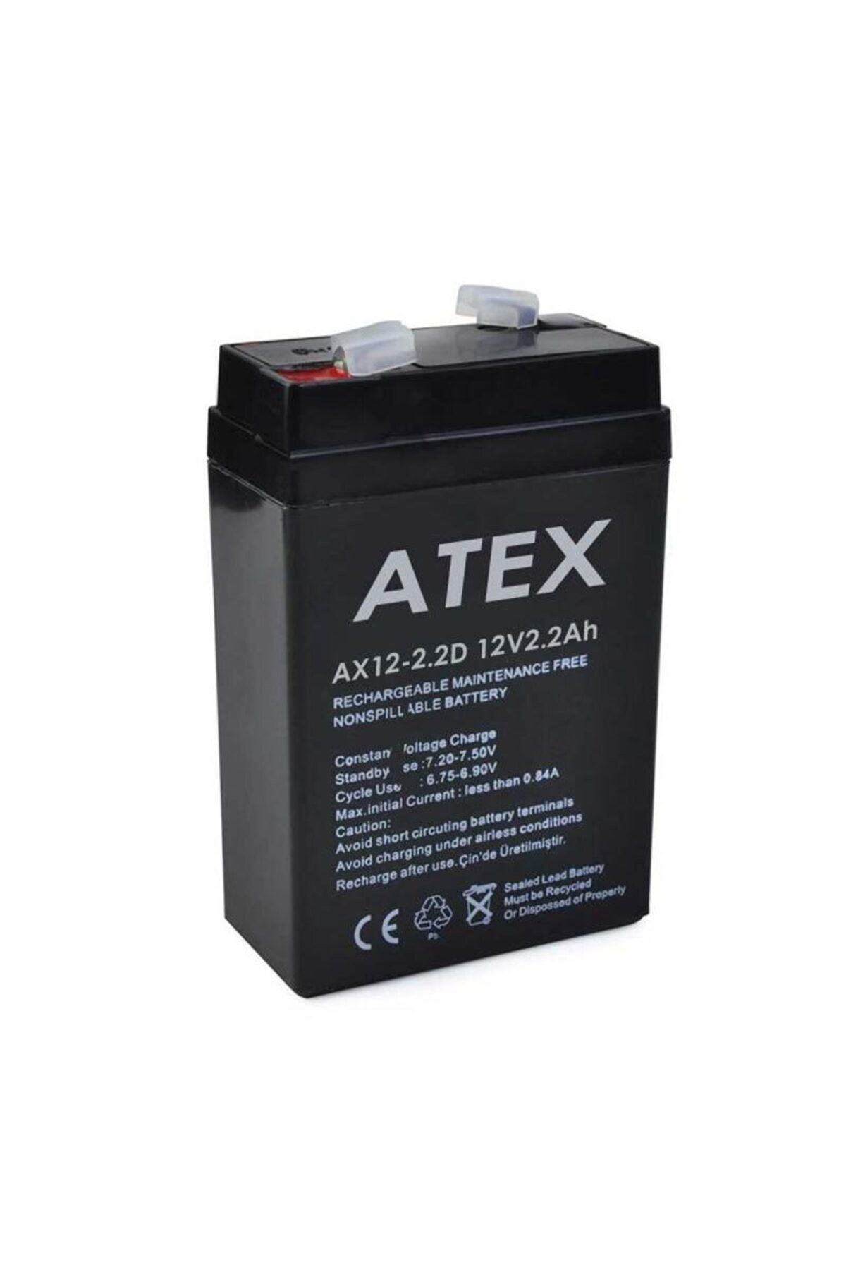 Zayla ATEX 12 VOLT - 2.2 AMPER DİK KARE AKÜ (70 X 46 X 101 MM) (5165)