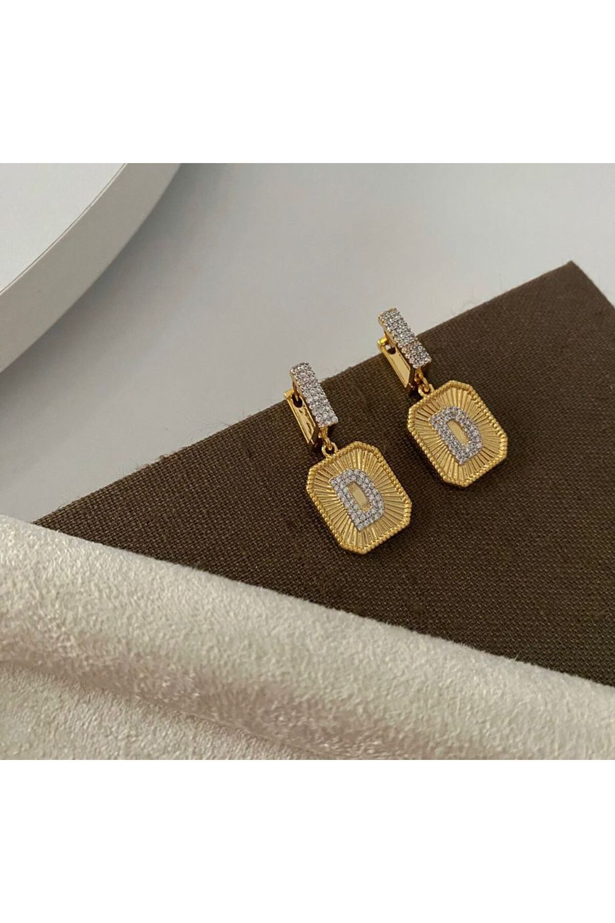 SELISYAJEWELRY Charm ve Küpe D Harfi