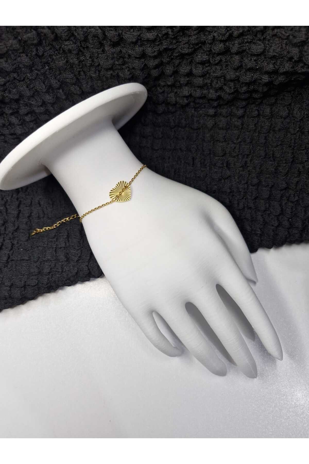 Palk Store Y2K Çelik Kalp Bileklik Gold