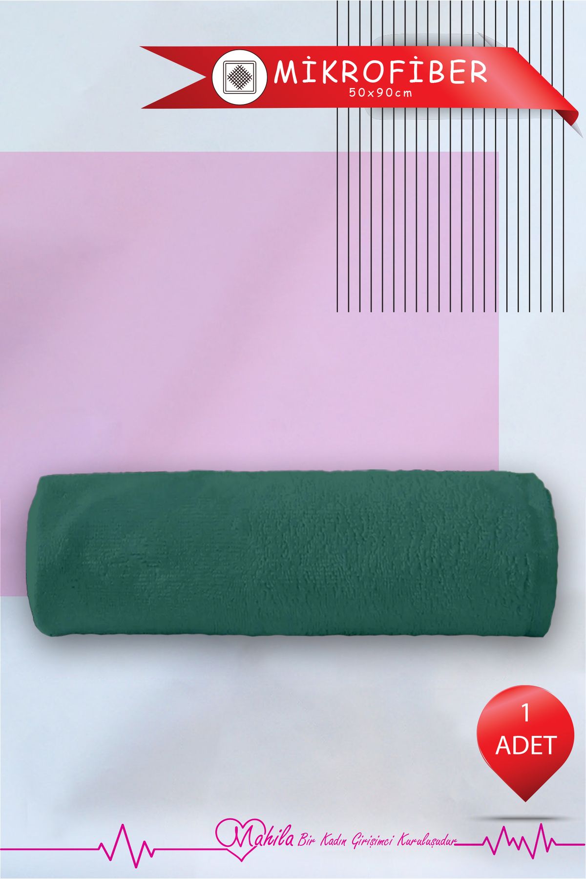 Mahila 1 Adet 50x90 Mikrofiber Havlu, Premium Havlu, Spor Havlusu, Fitness Havlusu, Berber Kuaför Havlusu