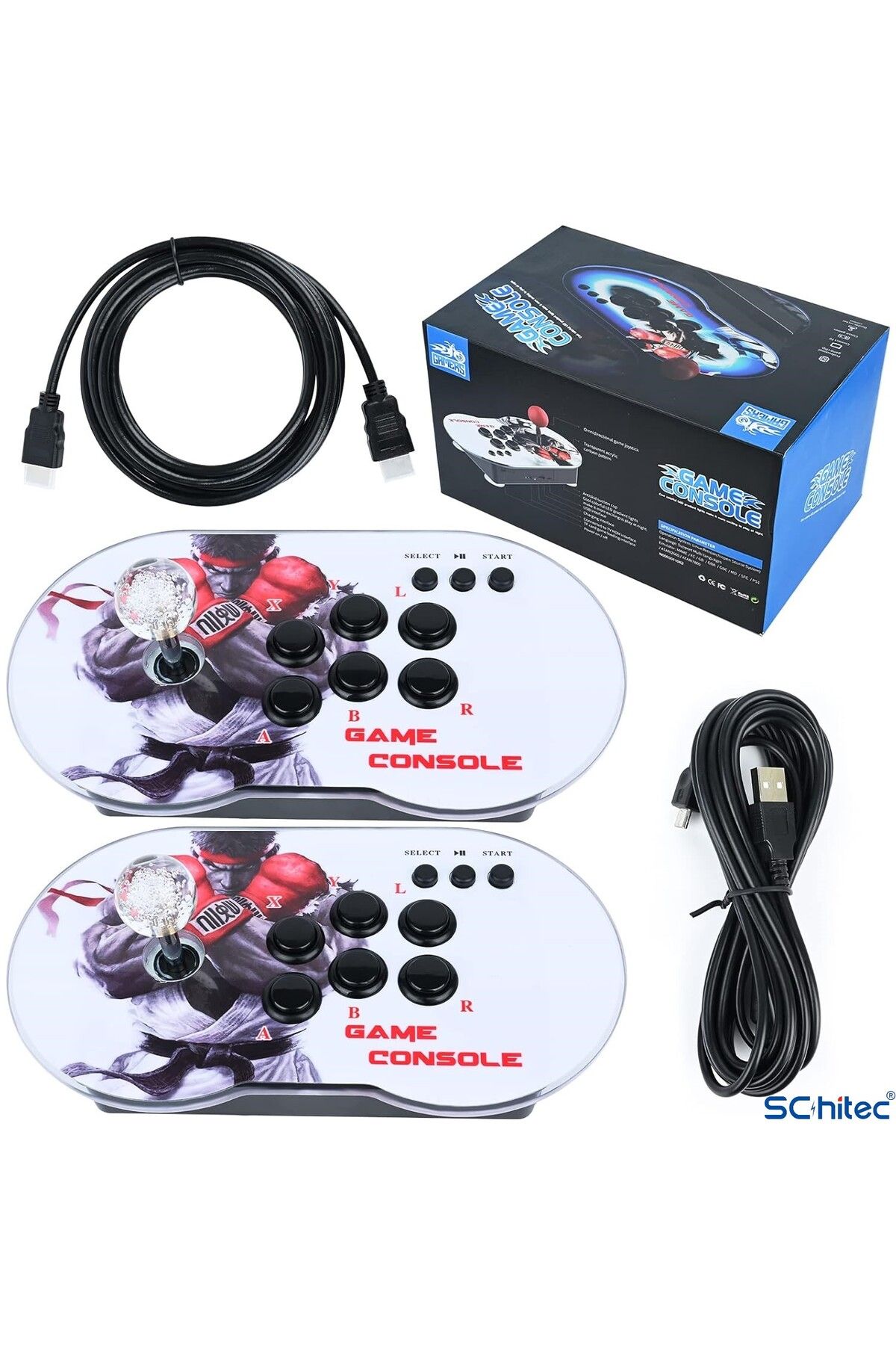 schitec 4K Arcade Oyun Konsolu Pan-do-ra 10000 Retro Oyunlu 2 Oyuncu Joystick