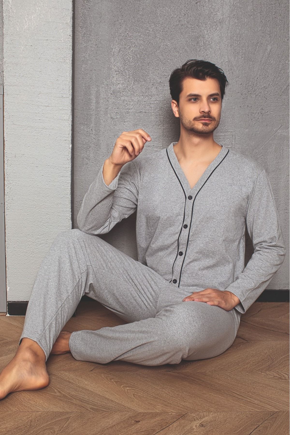 Sude HOMEWEAR ERKEK DÜĞMELİ PİJAMA TAKIMI