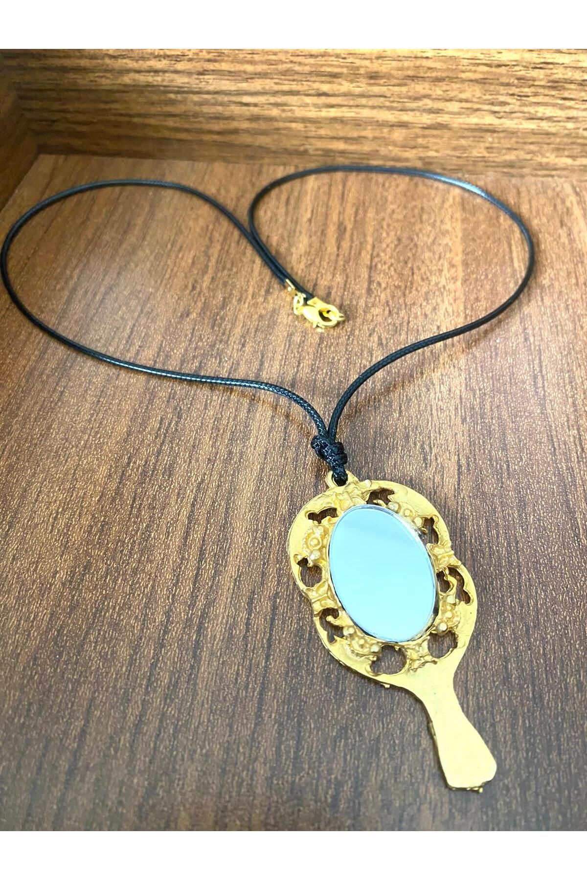 canan dizayn BOHEM GOLD AYNALI MUM İPLİ TARZ KOLYE ÖZEL