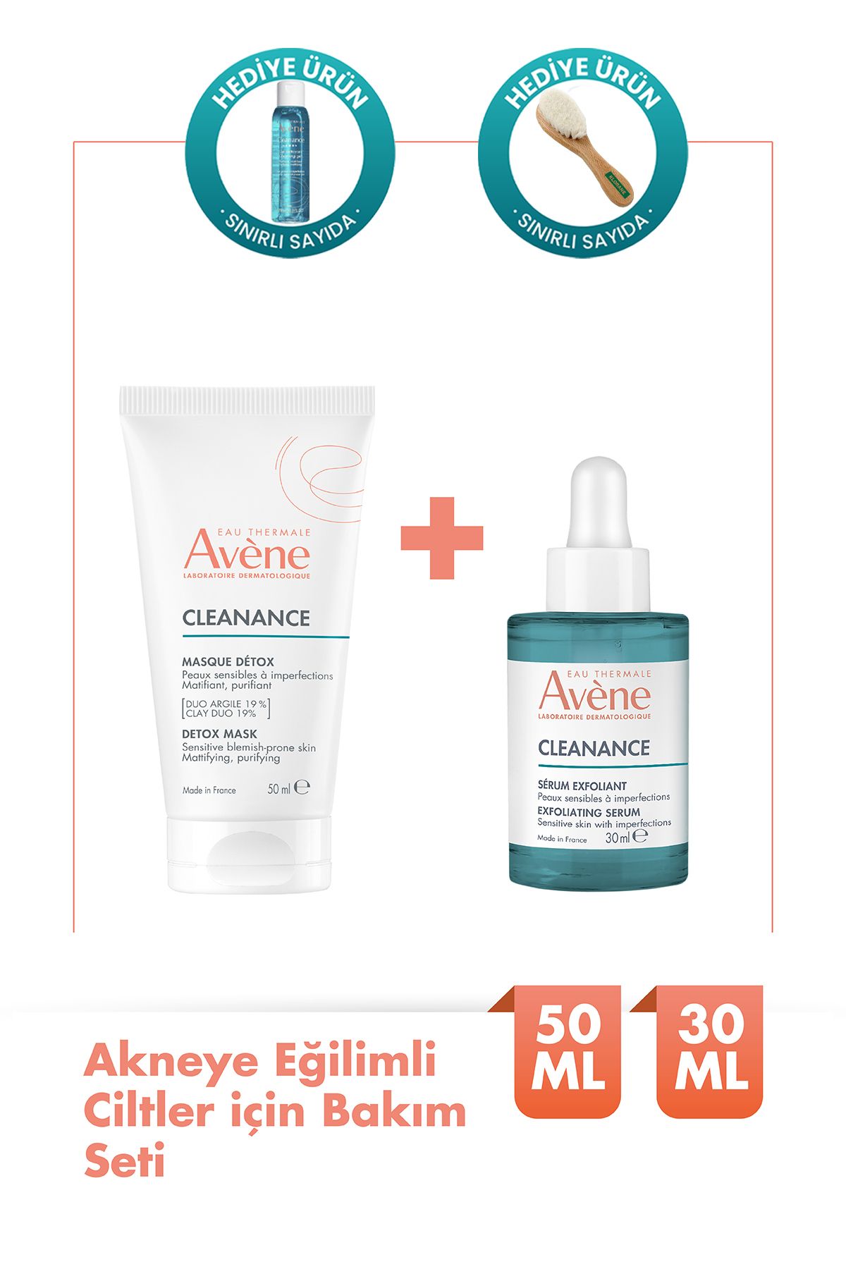 Avene Cleanance Kil Maskesi 50ml + Aha Serum 30ml Lekeler Ve Kusurlara Karşı Set