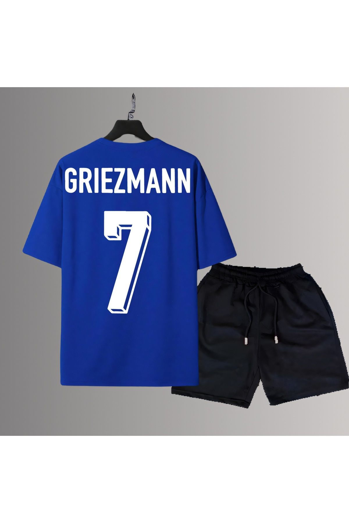 Biy Store Antoine Griezmann forma sırt futbol baskılı unisex kısa kollu tişört t-shirt şort