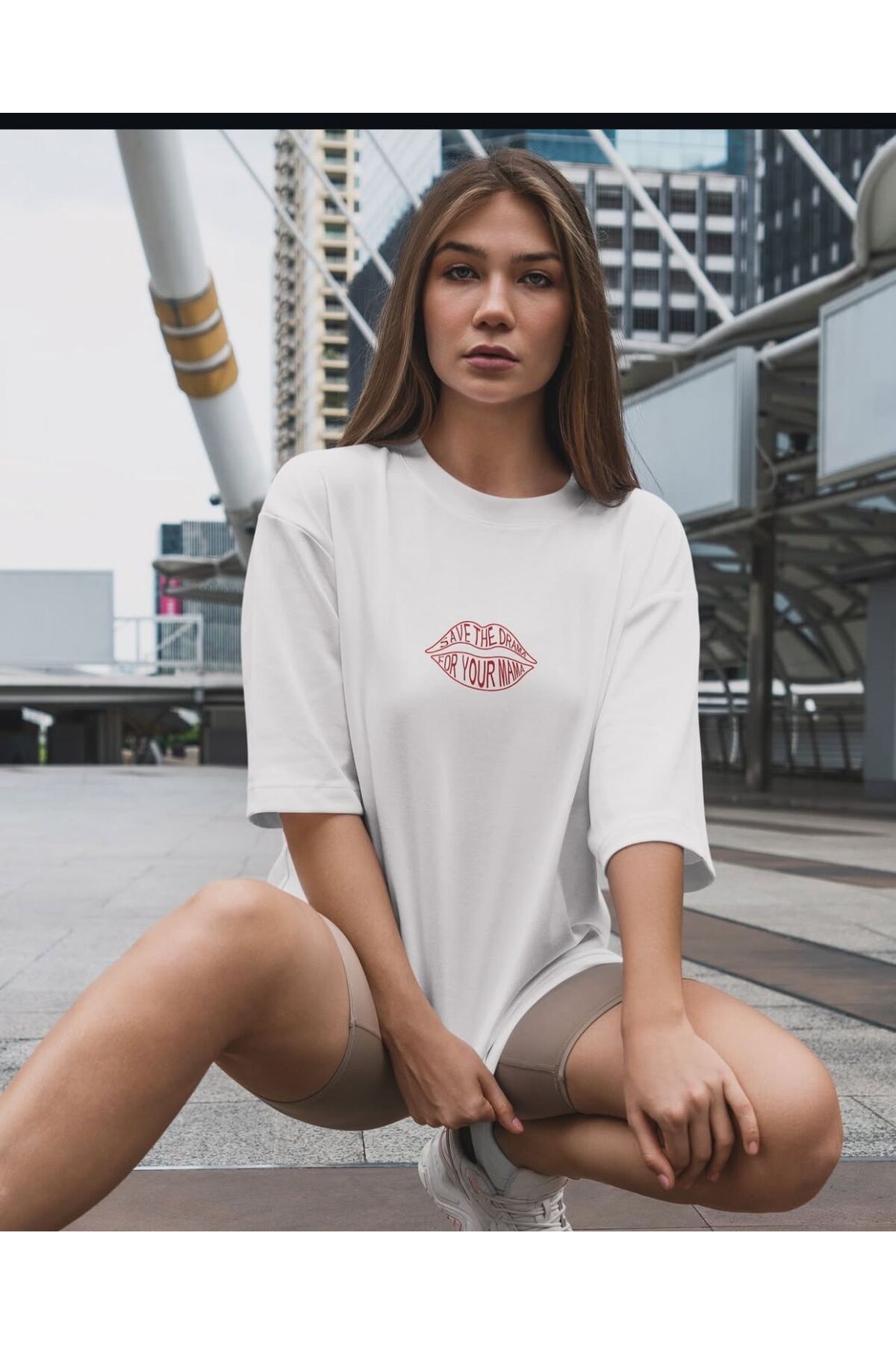 JANSO GROUP - KADIN KISA KOLLU BASKILI PAMUKLU TSHIRT 202505