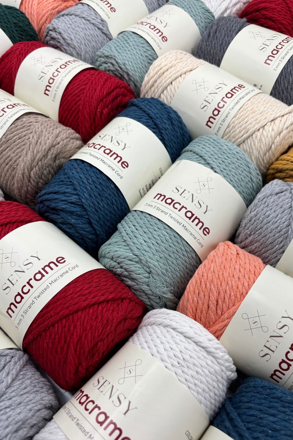 SENSY-Premium 3 Twist Cotton Searched Macrame Searable Macrame Rope Hobby Floss Three Twist Island Tea 5