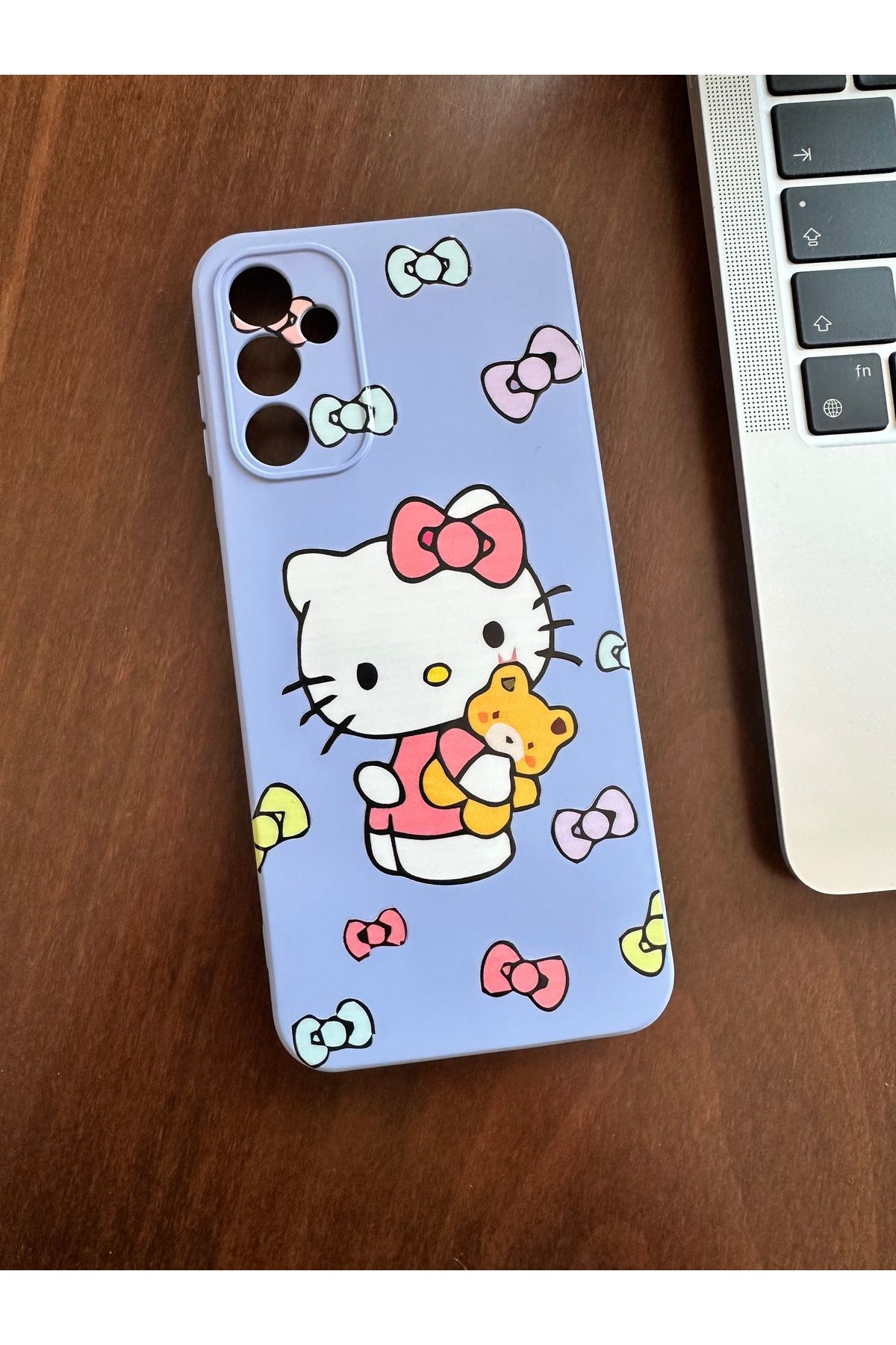 Mobildizayn SAMSUNG A20S Uyumlu Papyonlu Hello Kitty Desenli Telefon Kılıfı