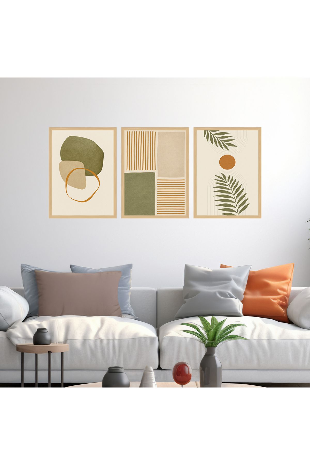 woodsia 3 Parça Ahşap MDF Çerçevesiz Tablo Seti MDFTH348