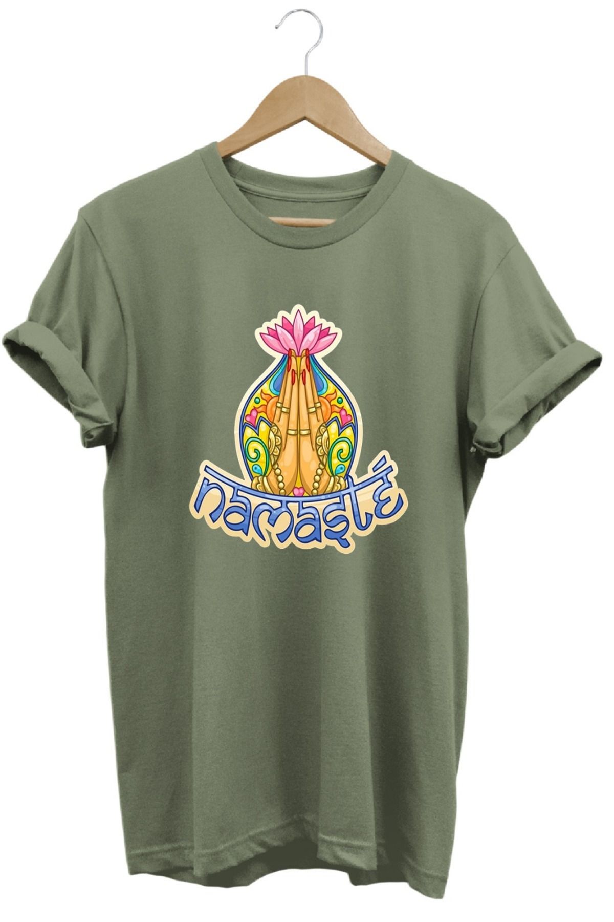 joyyfashion Namaste Yoga Baskılı T-Shirt