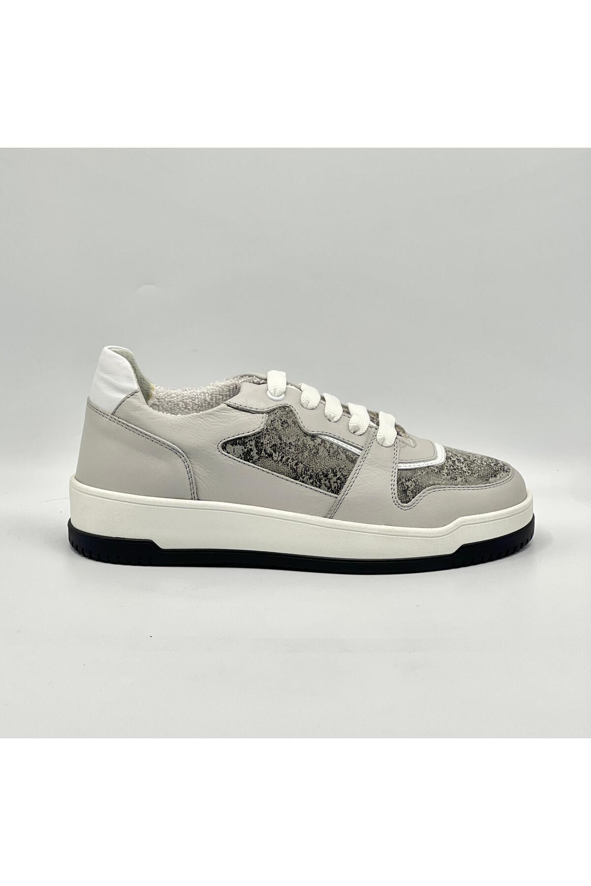 Ametist Pia Gri – Kadın Gerçek Deri Sneaker