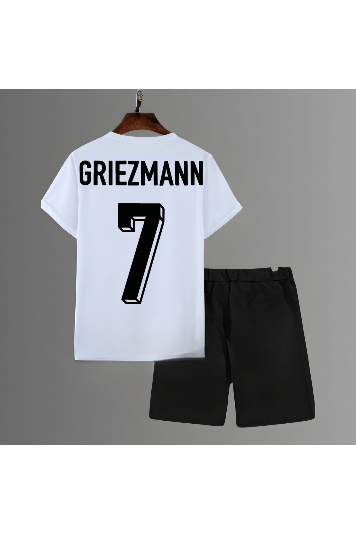 Biy Store Antoine Griezmann forma sırt futbol baskılı unisex kısa kollu tişört t-shirt şort