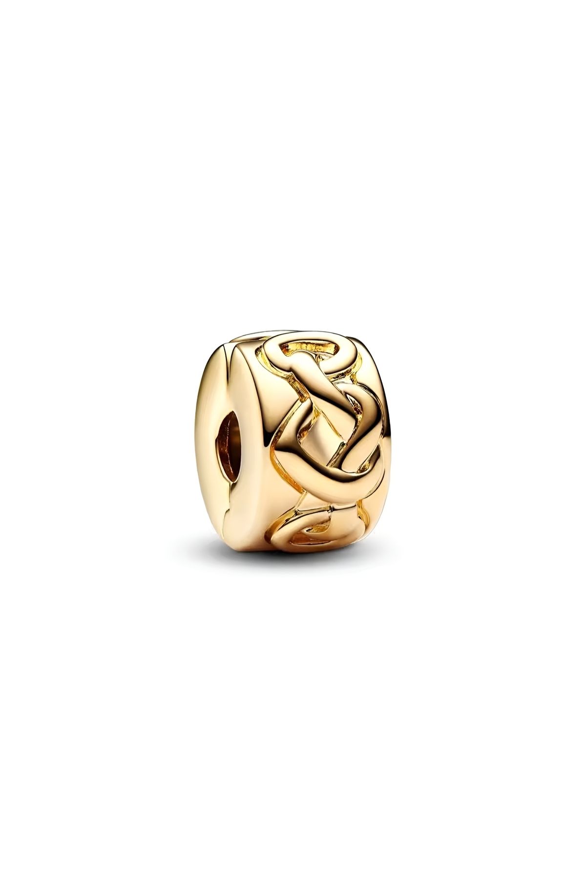 Lux Design 925 Ayar Gümüş Sevgi Bağı Klips Charm Gold Altın