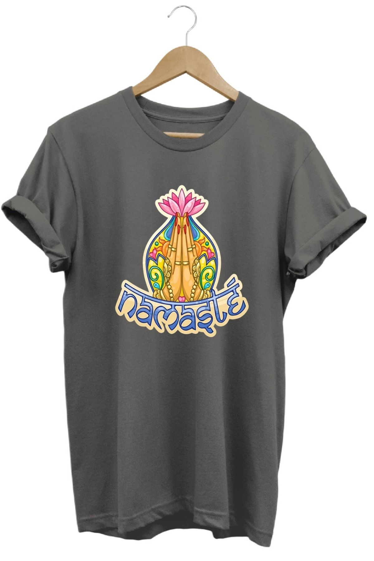 joyyfashion Namaste Yoga Baskılı T-Shirt
