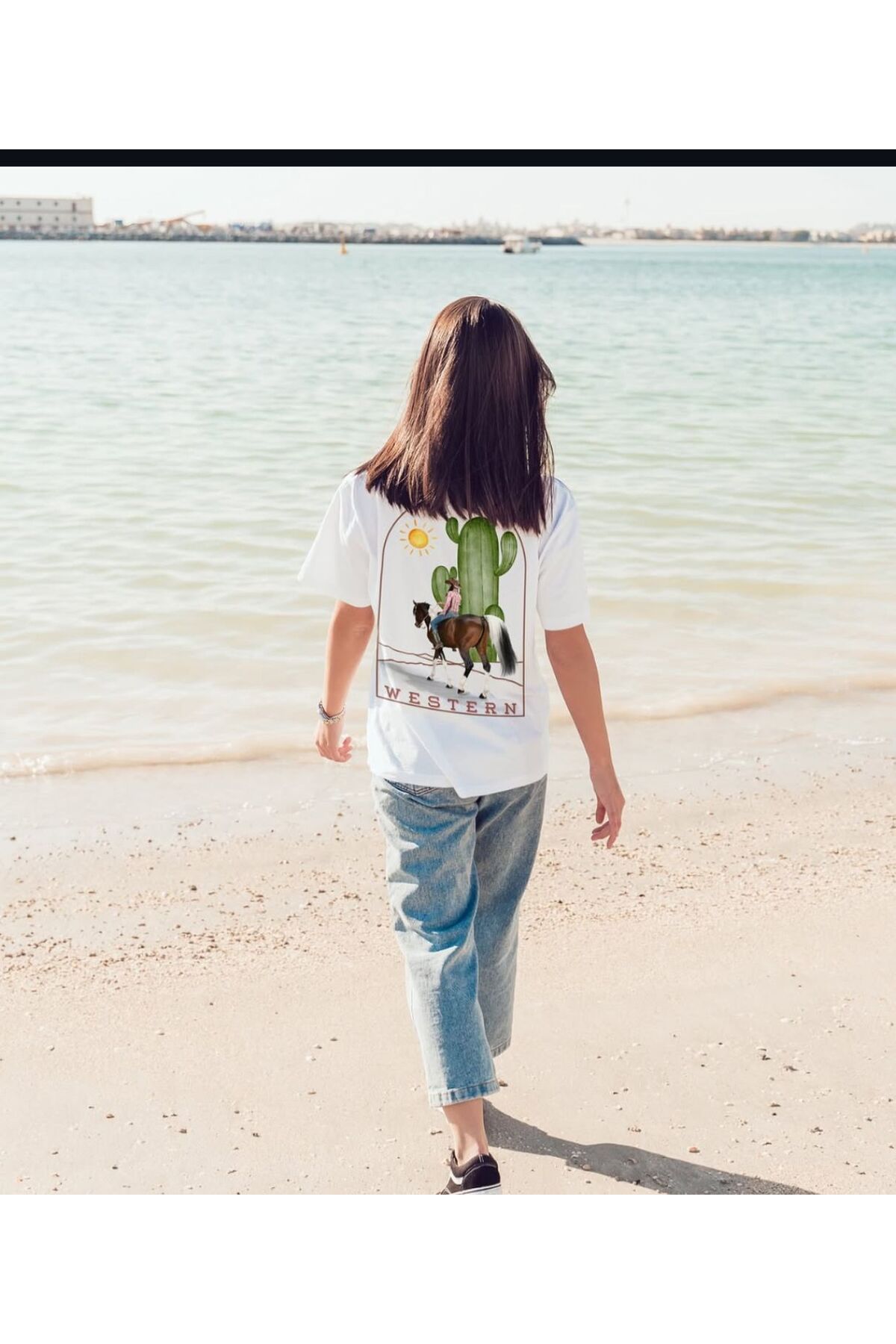 JANSO GROUP - KADIN KISA KOLLU BASKILI PAMUKLU TSHIRT 202505
