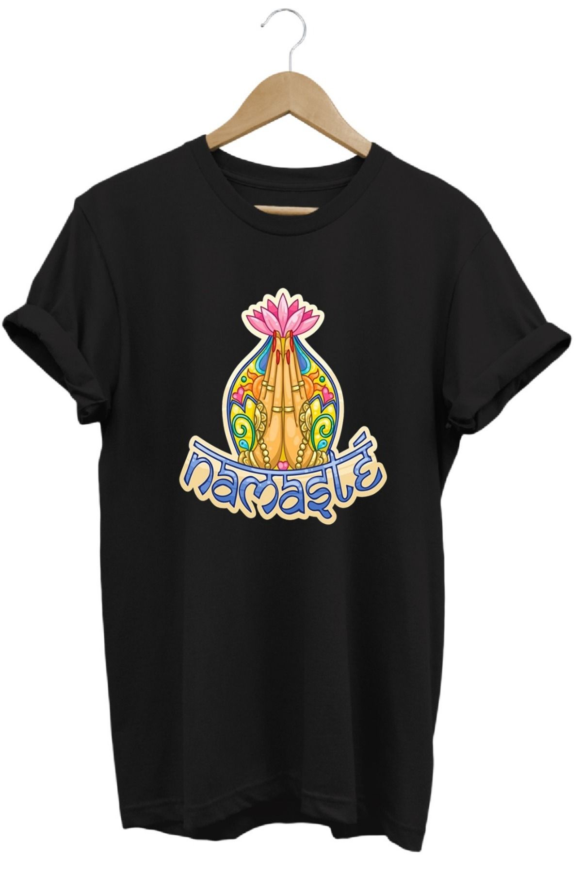 joyyfashion Namaste Yoga Baskılı T-Shirt