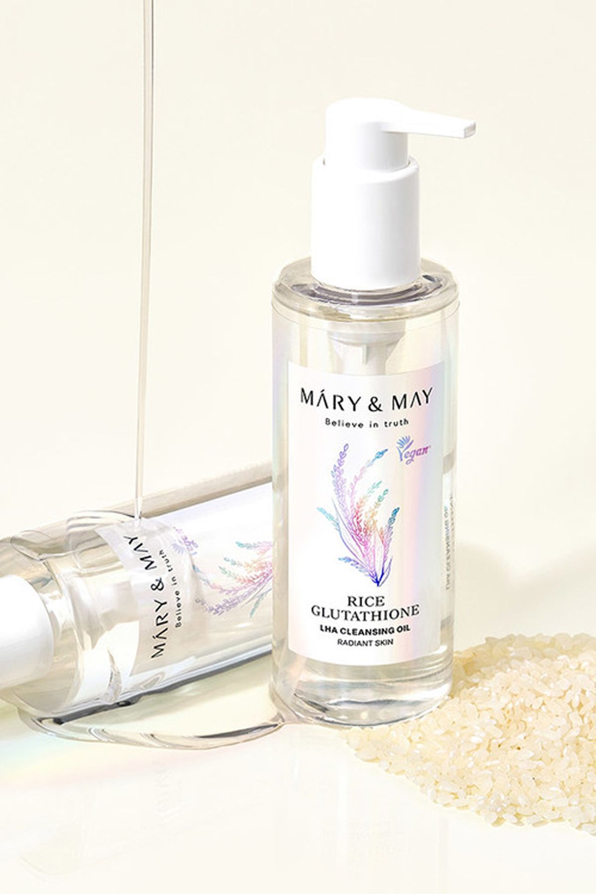 پاک کننده صورت برنج گلوتاتیون LHA تمیز روغن 200 میل Mary & May