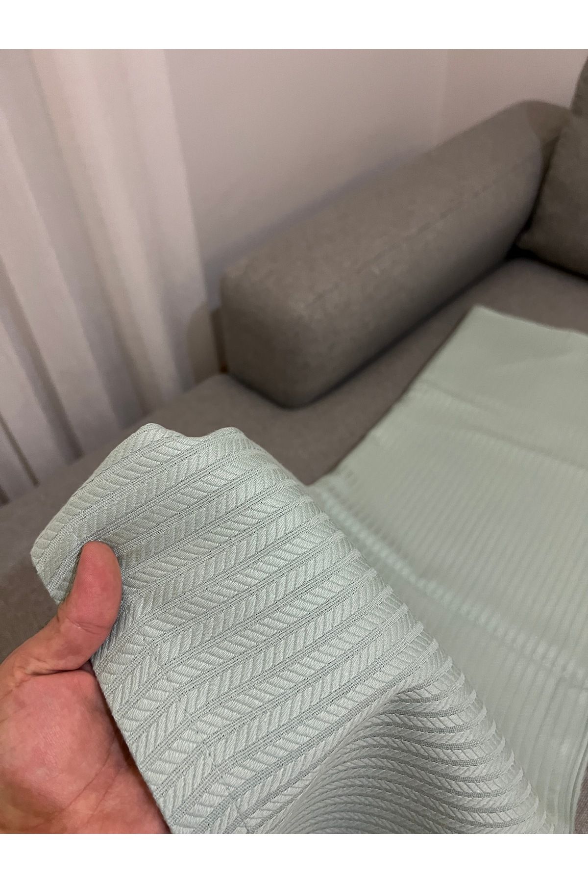 Renk Tekstil Örgü Dokulu Pike Tek Kişilik %100 Doğal Pamuk - 160 X 230 - 8 Farklı Renk Seçeneği