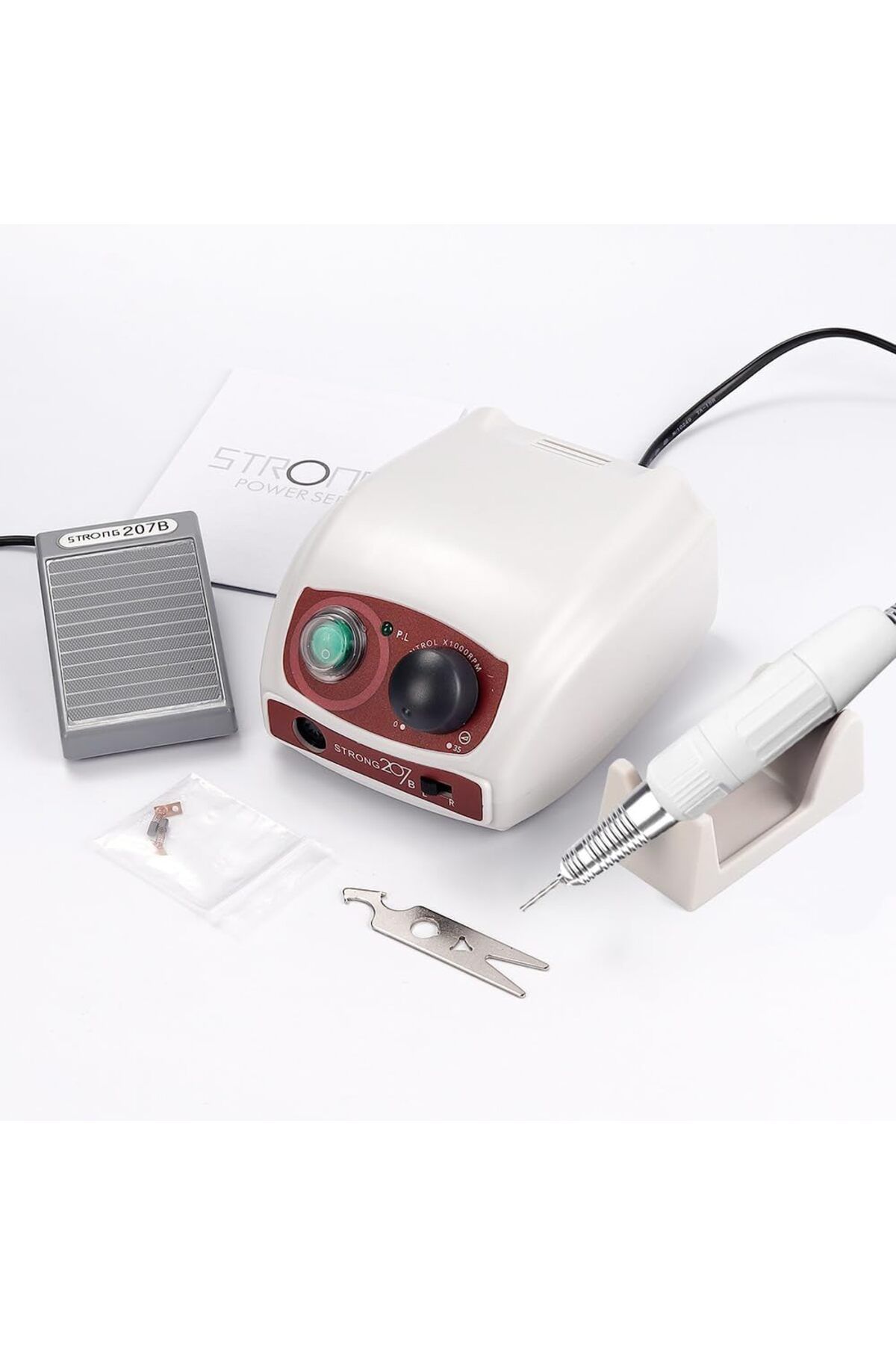 SAESHIN Strong 207bMikromotor Elektrikli Törpü Makinesi (Tırnak Törpü Makinesi) 30000Rpm