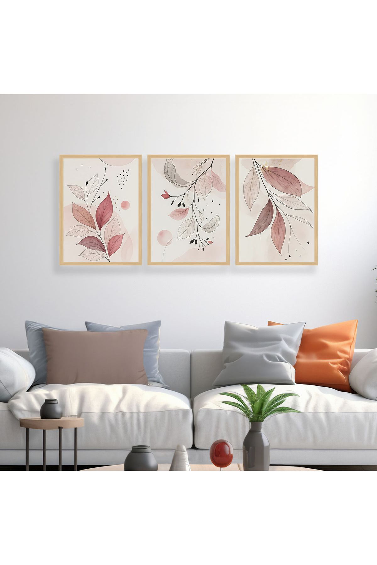 woodsia 3 Parça Ahşap MDF Çerçevesiz Tablo Seti MDFTH315