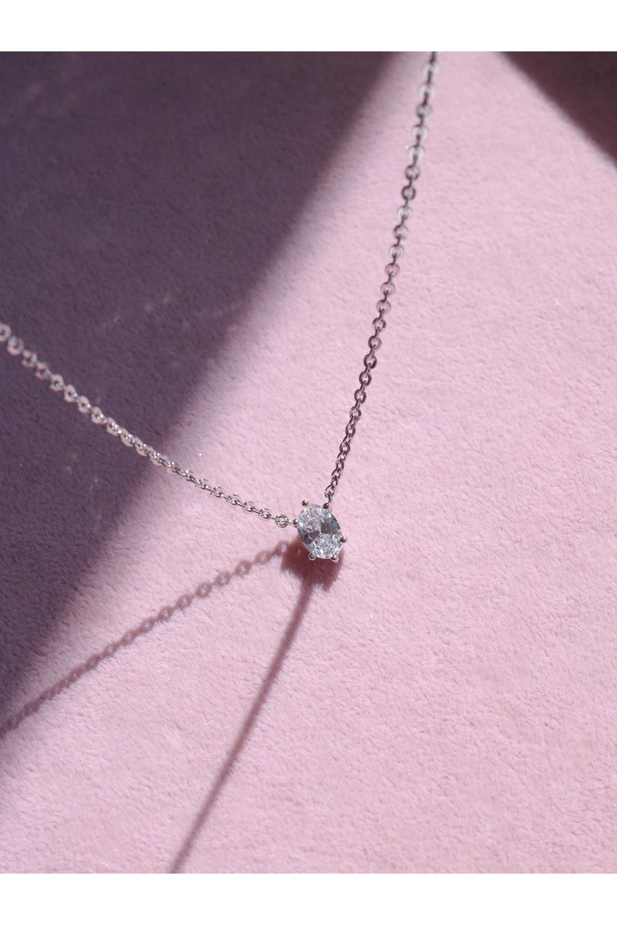 Reorah Collection Minimal Stone Spark 925 Gümüş Kolye