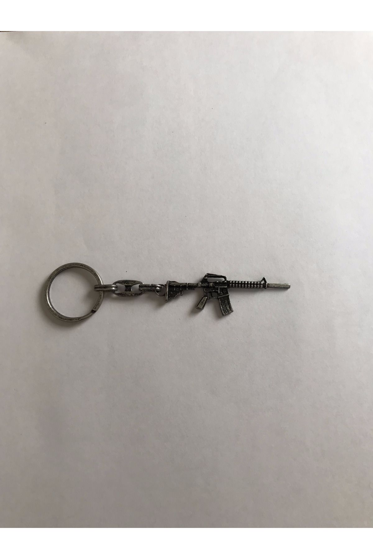 BDTekstil M4A1-S Silah Tasarım Gümüş Renkli Anahtarlık