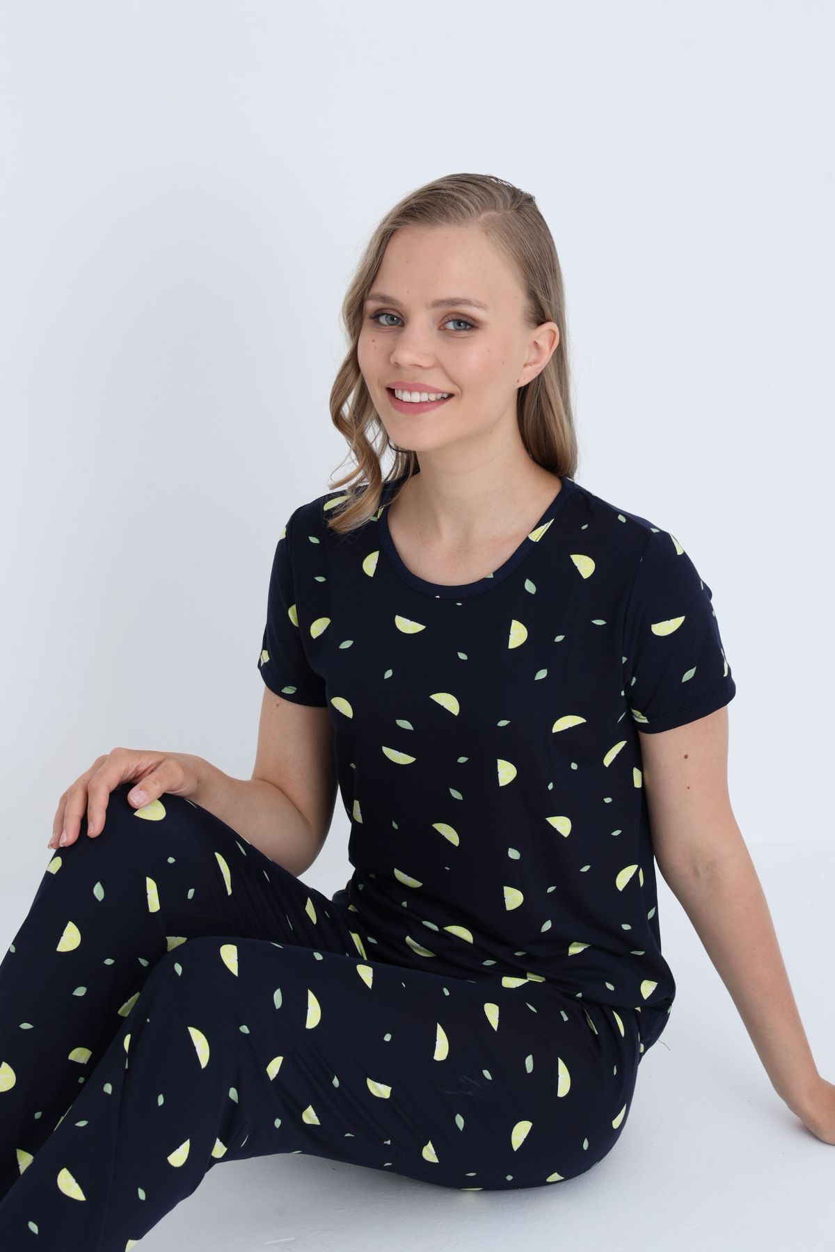 STELLAPİNK STİL MODA KADIN LİKRALI PİJAMA TAKIMI