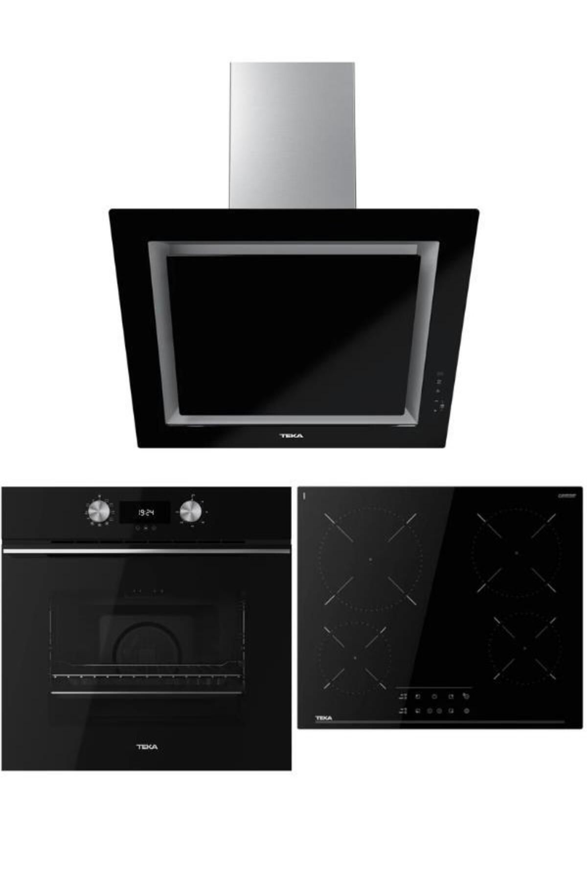 Teka Siyah Ankastre Set (TBC 64010 Ocak/HLB 8400 Fırın/DLV 68660 Davlumbaz)