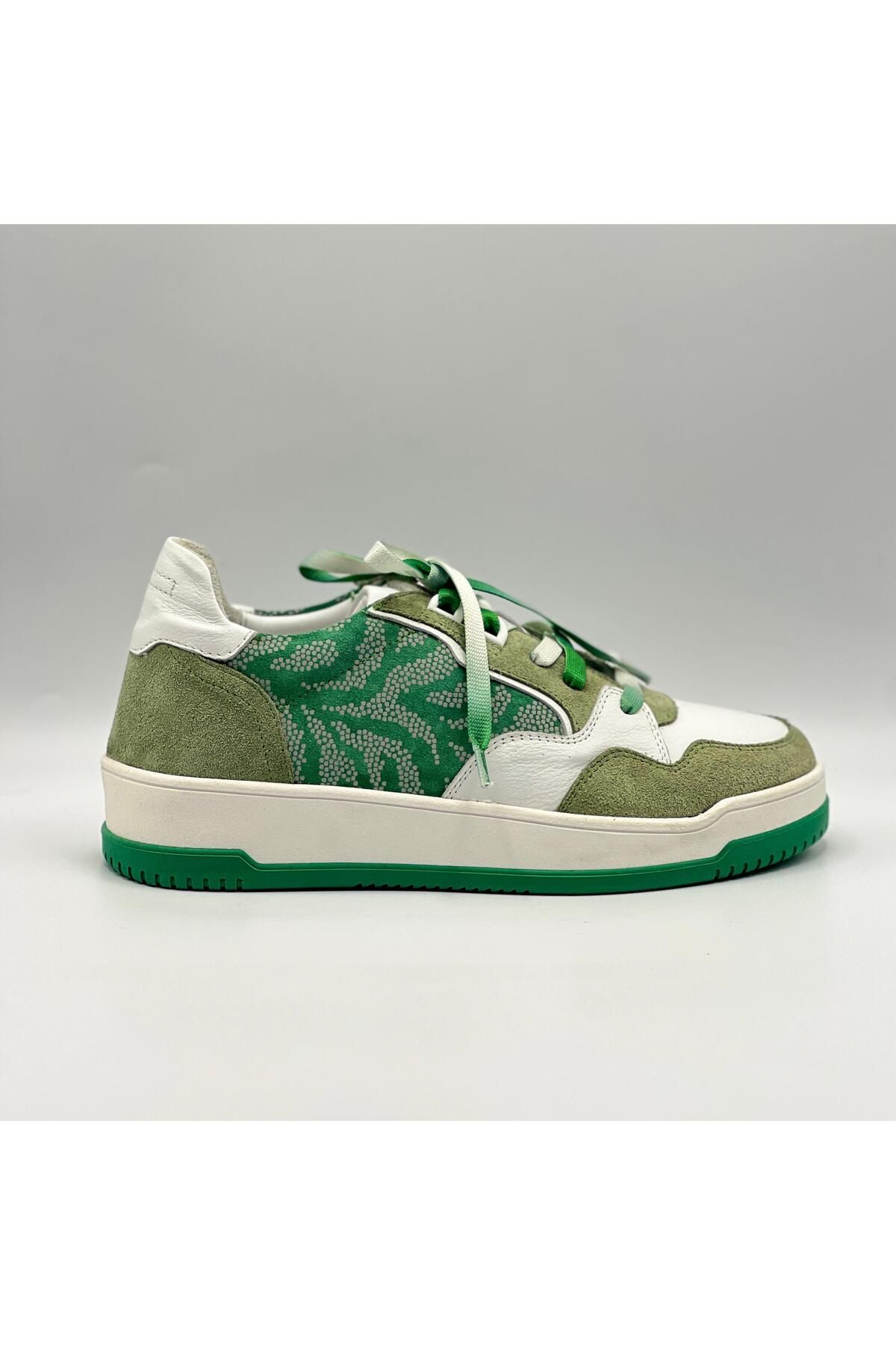 Ametist Pia Yeşil – Hakiki Deri Kadın Sneaker