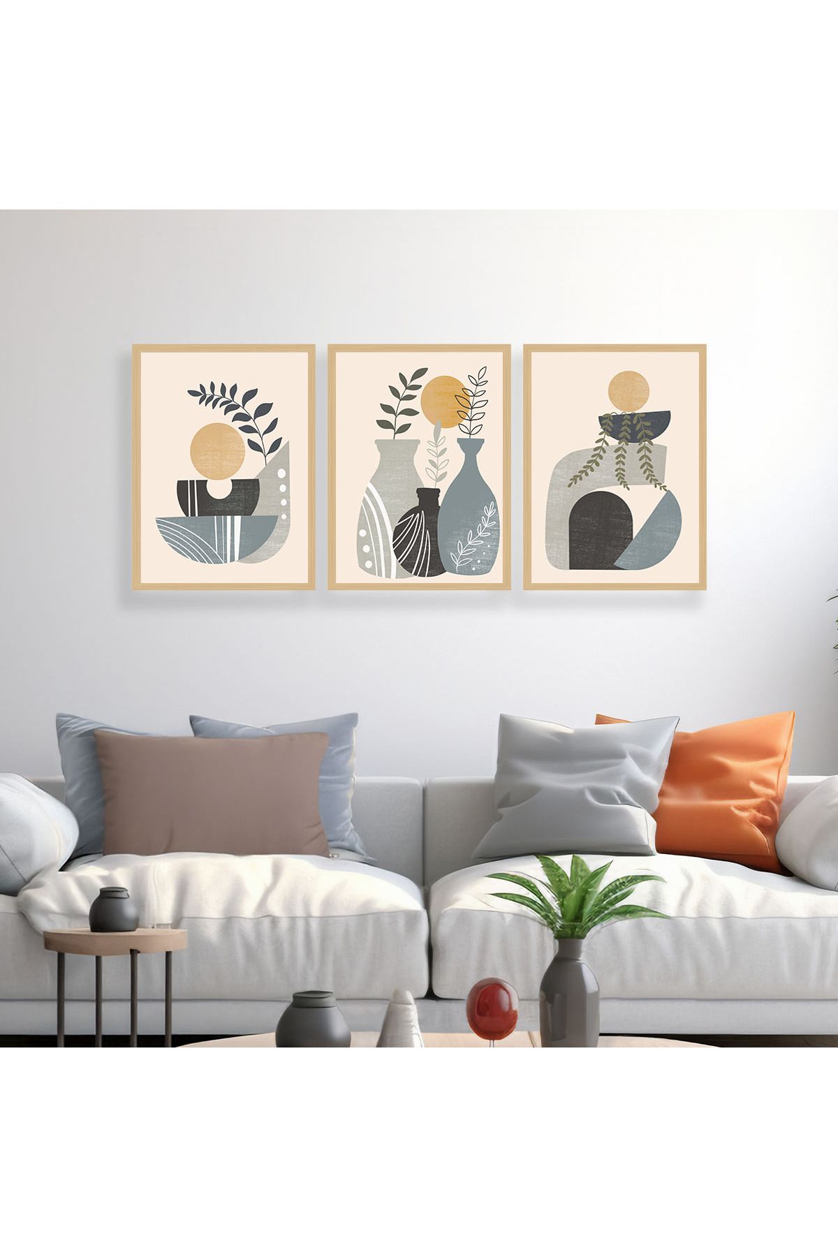 woodsia 3 Parça Ahşap MDF Çerçevesiz Tablo Seti MDFTH305