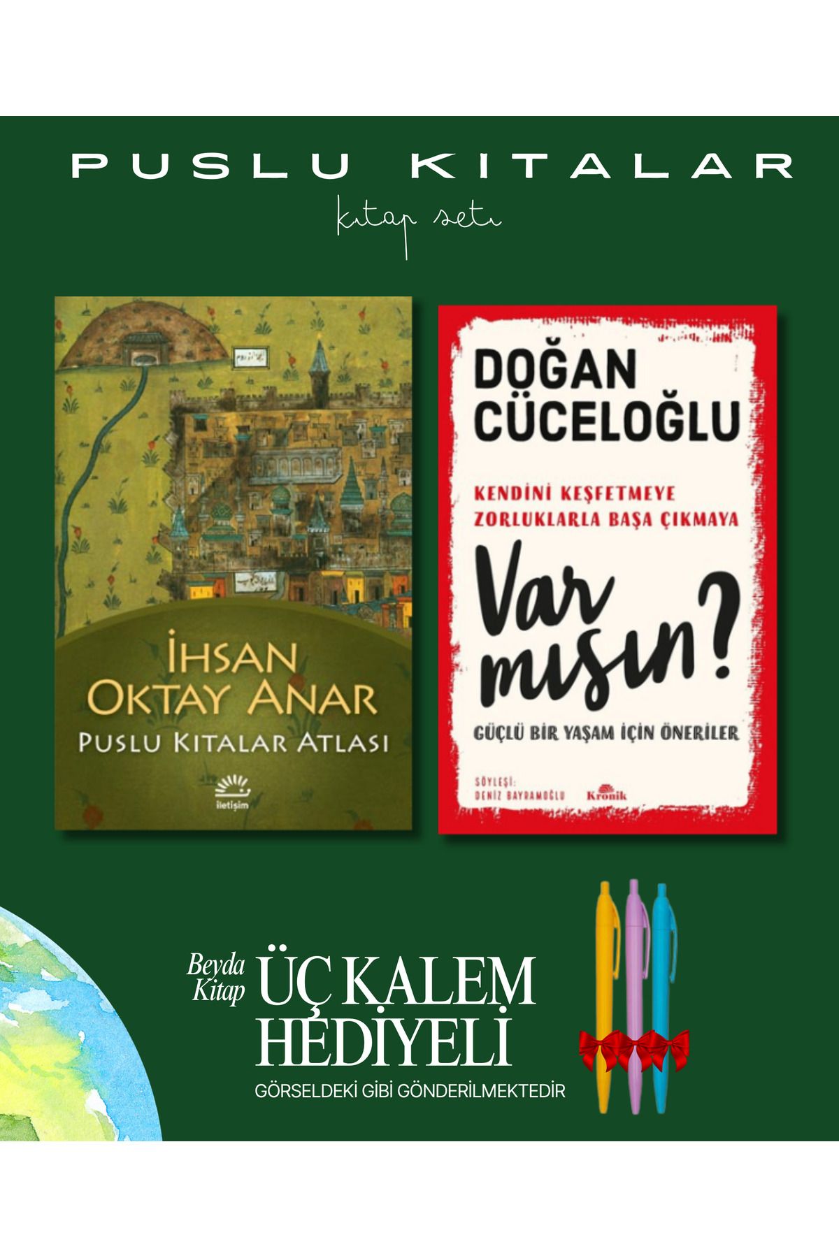 İletişim Yayınları Puslu Kıtalar Atlası - Var Mısın - Kitap Seti - İhsan Oktay Anar - Kalem Hediyeli