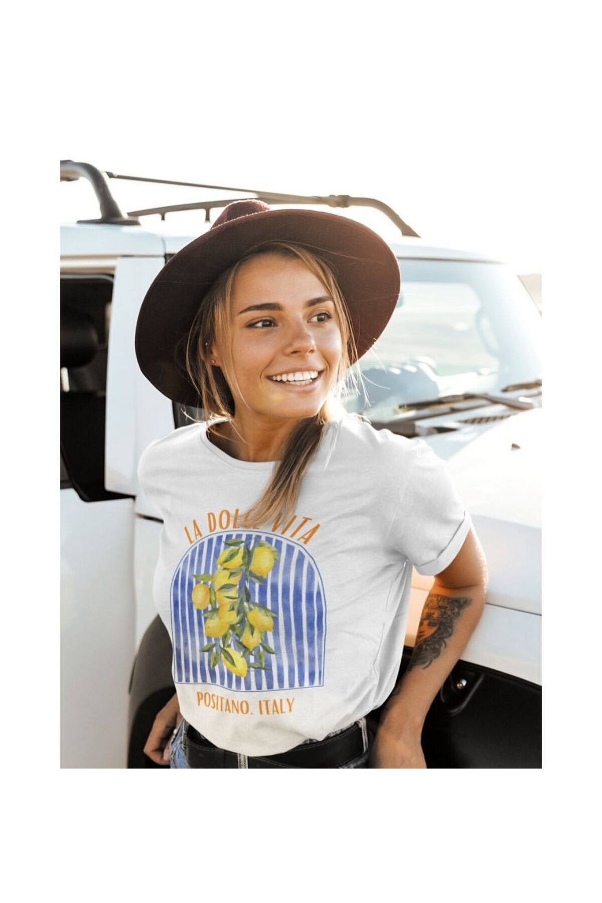 JANSO GROUP - KADIN KISA KOLLU BASKILI PAMUKLU TSHIRT 202505