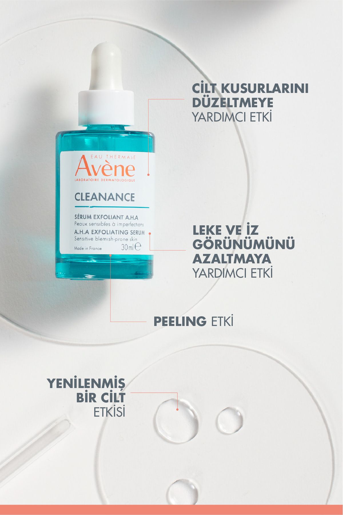 ست مراقبت پوست پاکسازی AHA سرم 30ML + SPF 50 کرم آفتاب میل آکنه و روغنی Avene