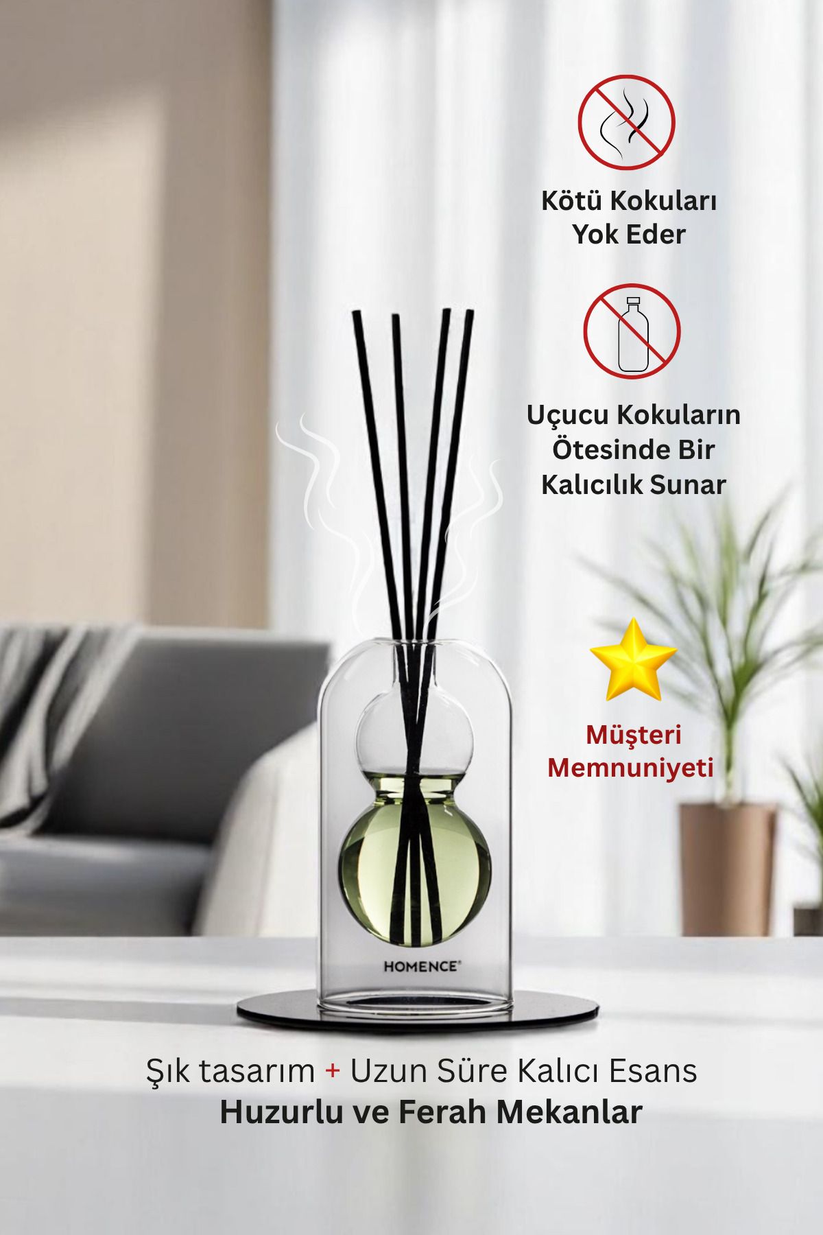 homence Fruity Loop Meyveli Bambu Çubuklu Oda Kokusu Dekoratif Şişeli 100 ml Refill