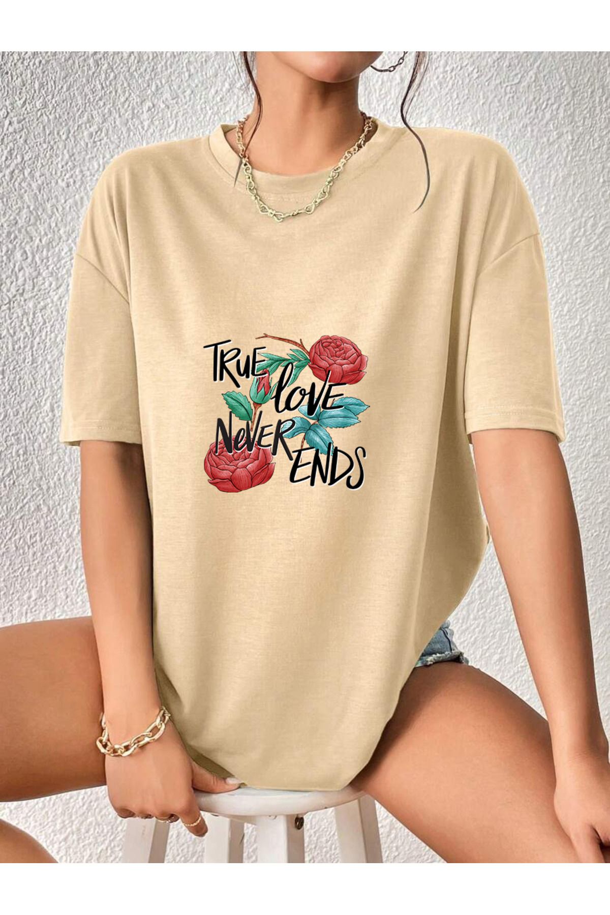 uyguntarz Unisex True Tasarım Basklı Tshirt