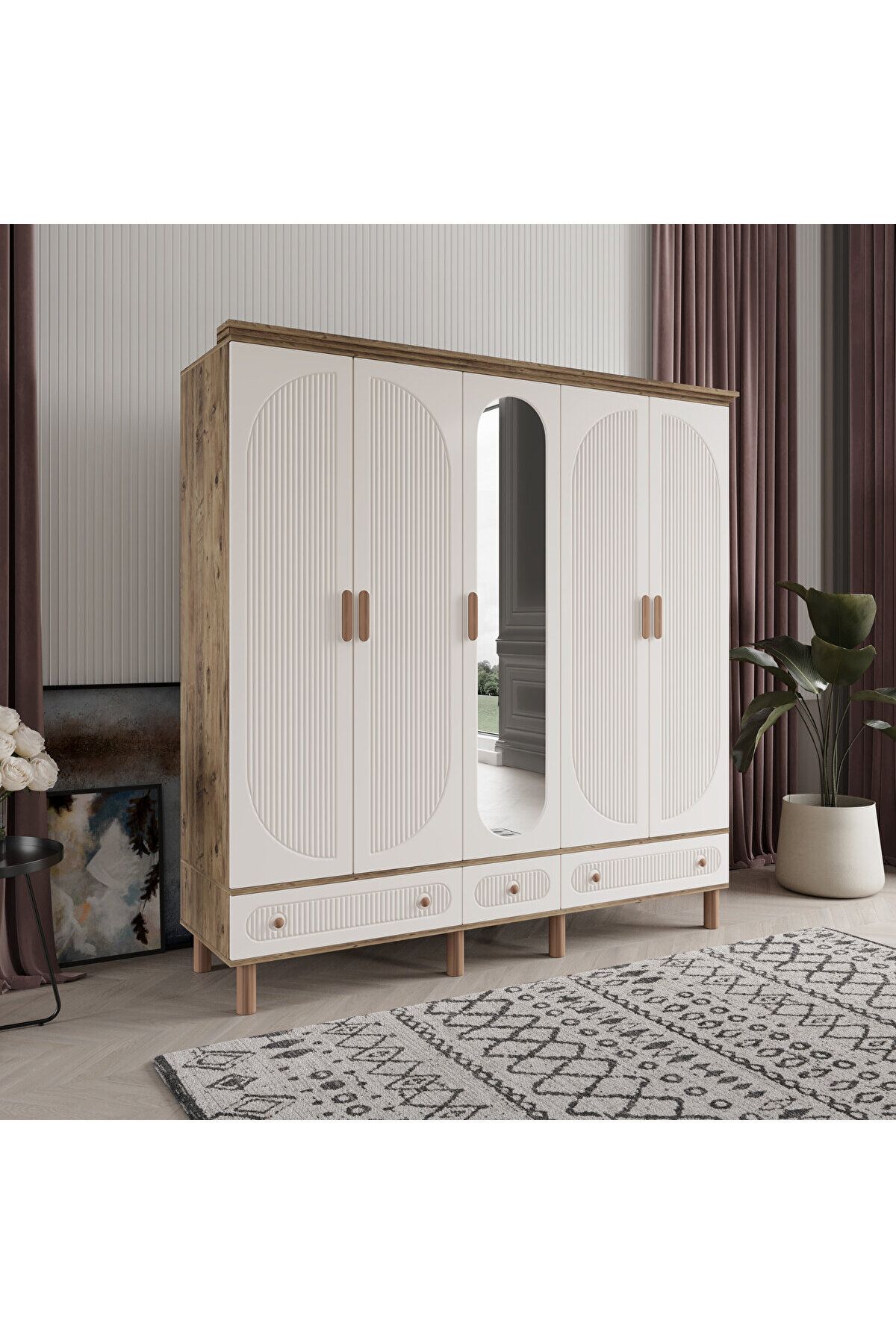 DRNHOME SOHO 5 KAPAKLI AYTAŞI GARDIROP TAMAMI MDF