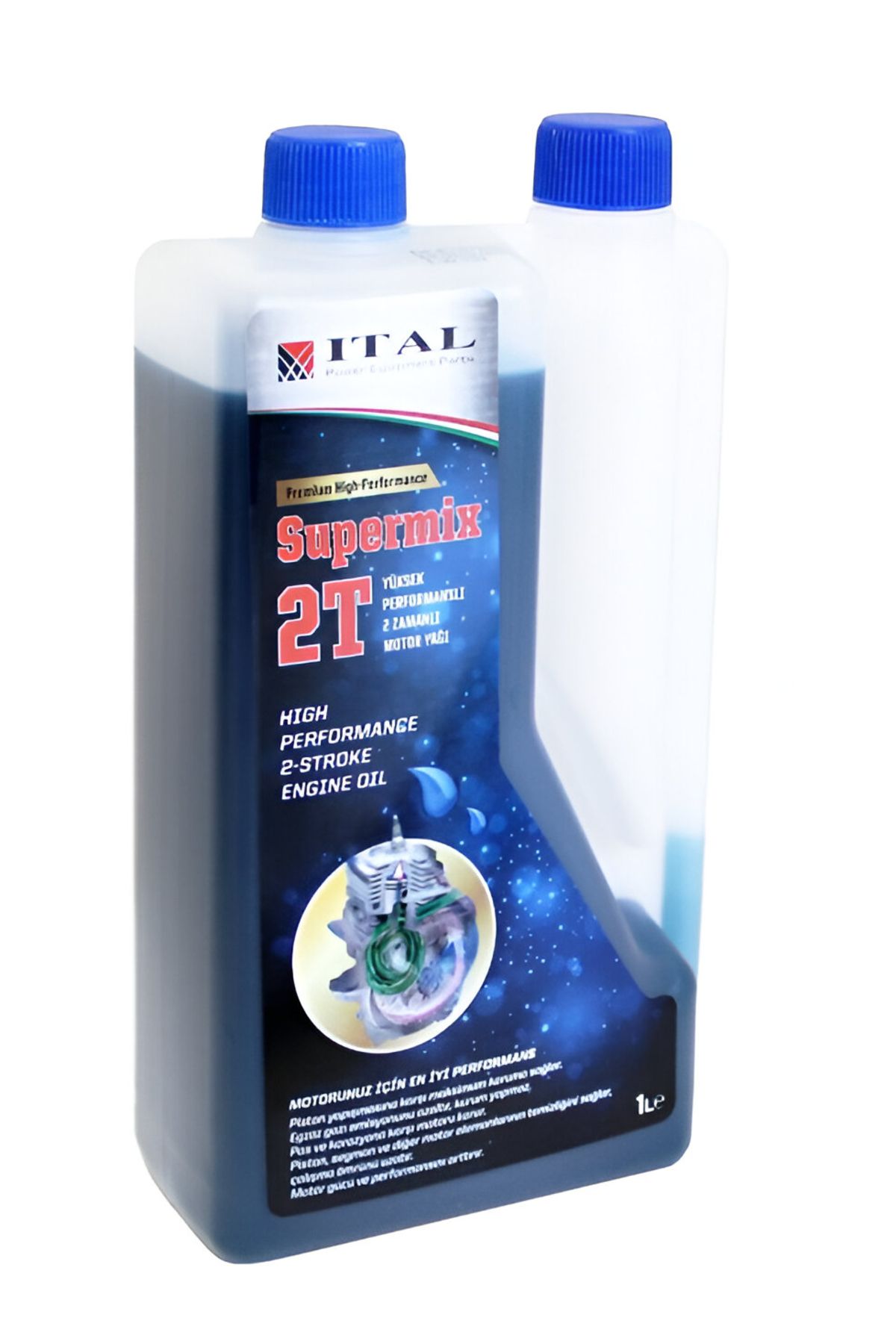 İtal Ital Supermix 2 Zamanlı (2T) Motor Yağı Ölçekli Premium 1Lt.