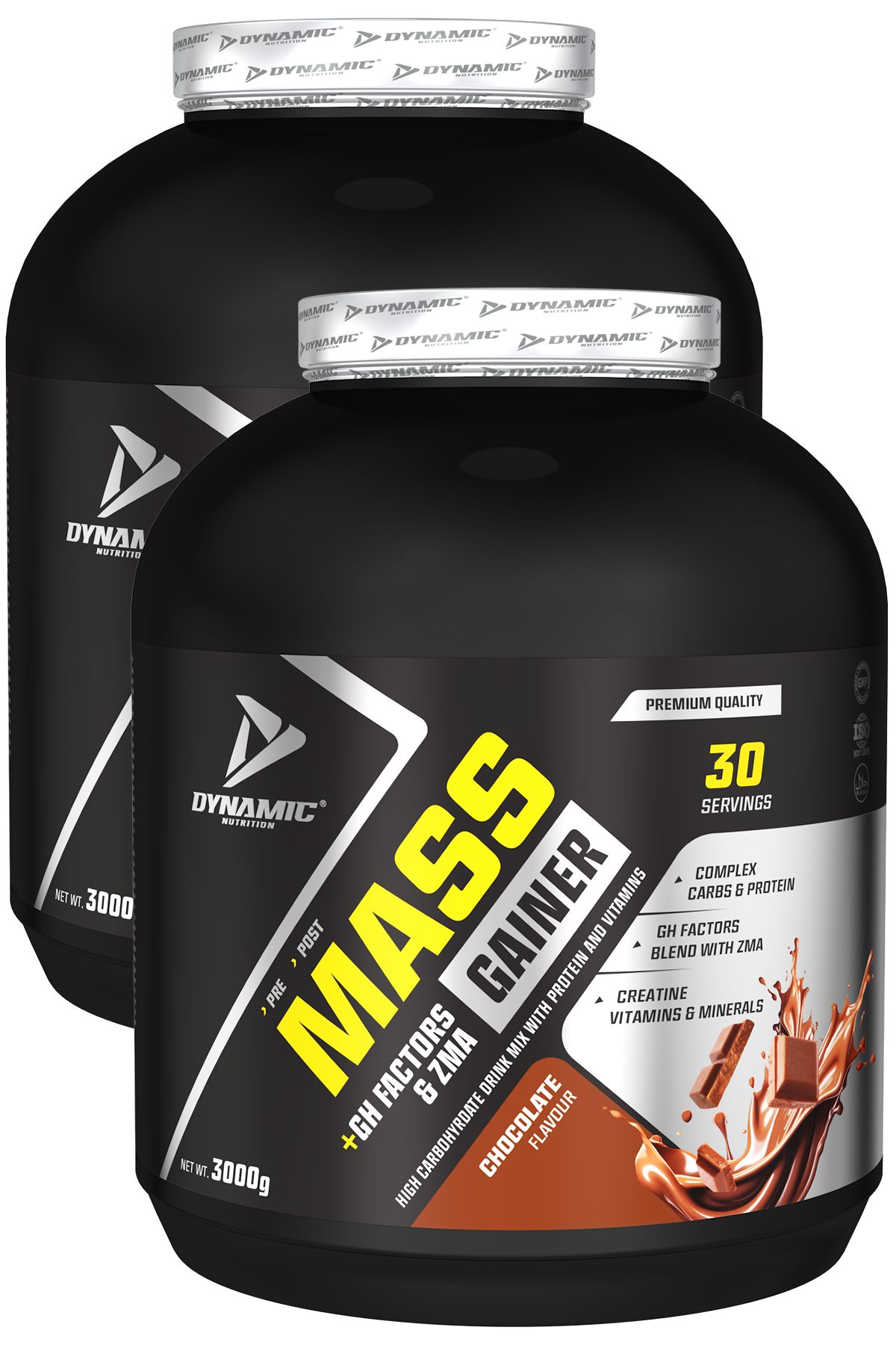 Dynamic Nutrition Mass Gainer + GH Factors & ZMA -6000G-Çikolata-60 Servis- Kilo Almaya Yardımcı-Proteinli Karbonhidr