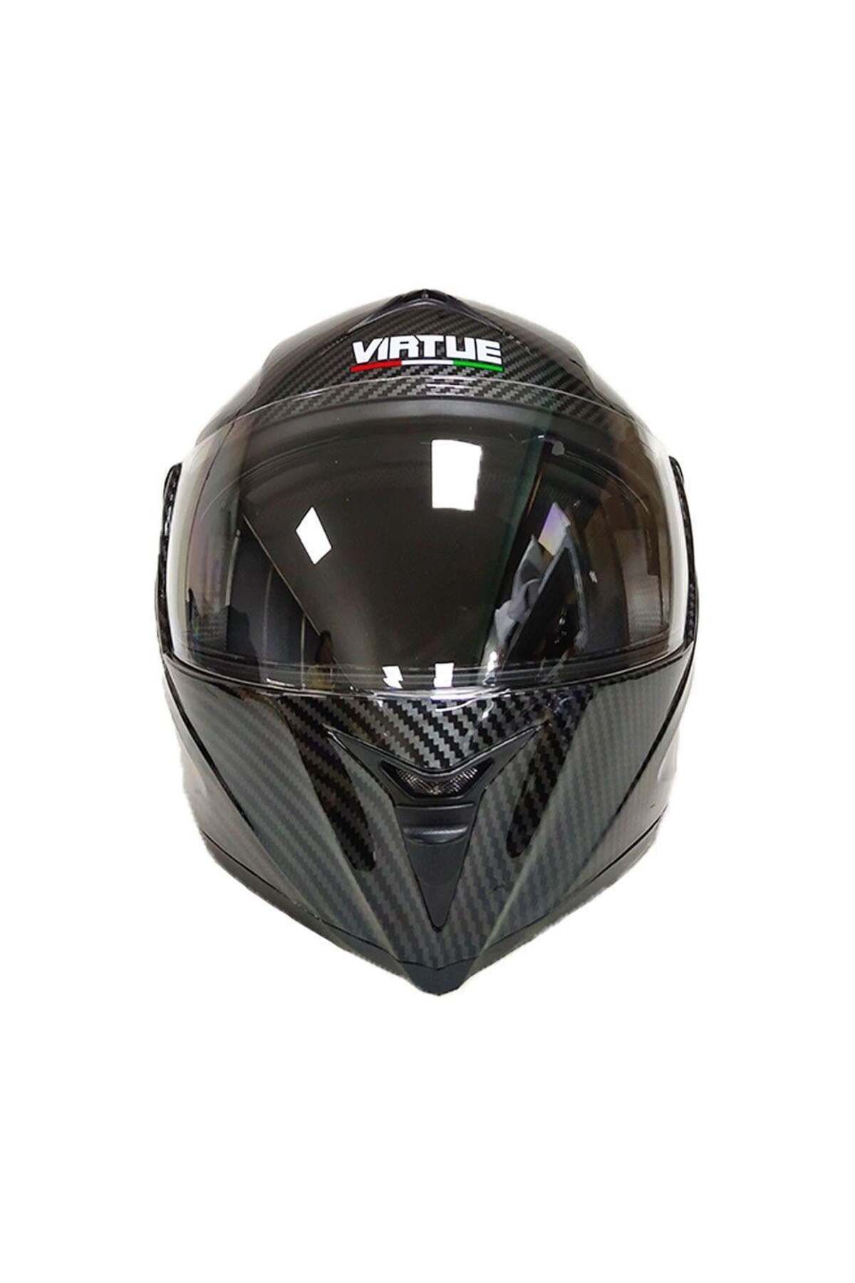 Kask VIRTUE ÇENE AÇILIR KASK KARBON SİYAH