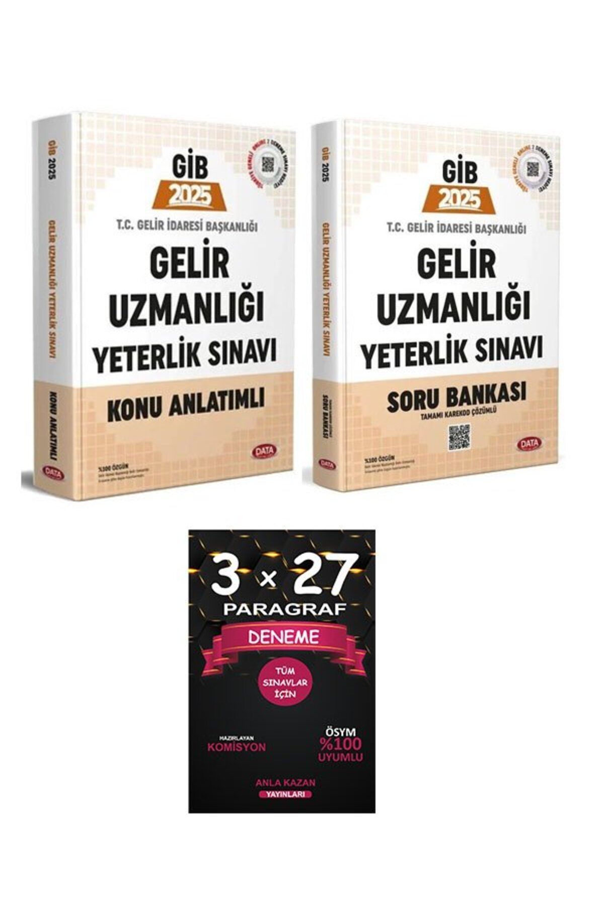 Anla Kazan Yayınları Data 2025 GİB Gelir İdaresi Başkanlığı Gelir Uzmanlığı Yeterlilik Sınavı Konu+Soru