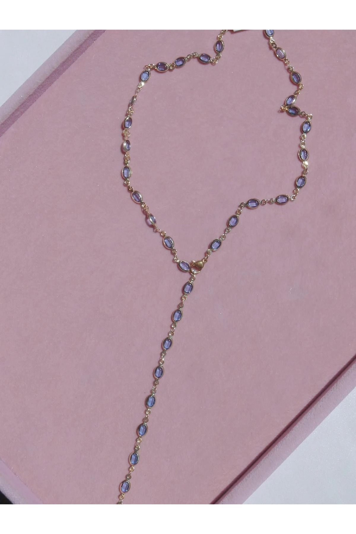 Reorah Collection Oval Blue Y Kolye