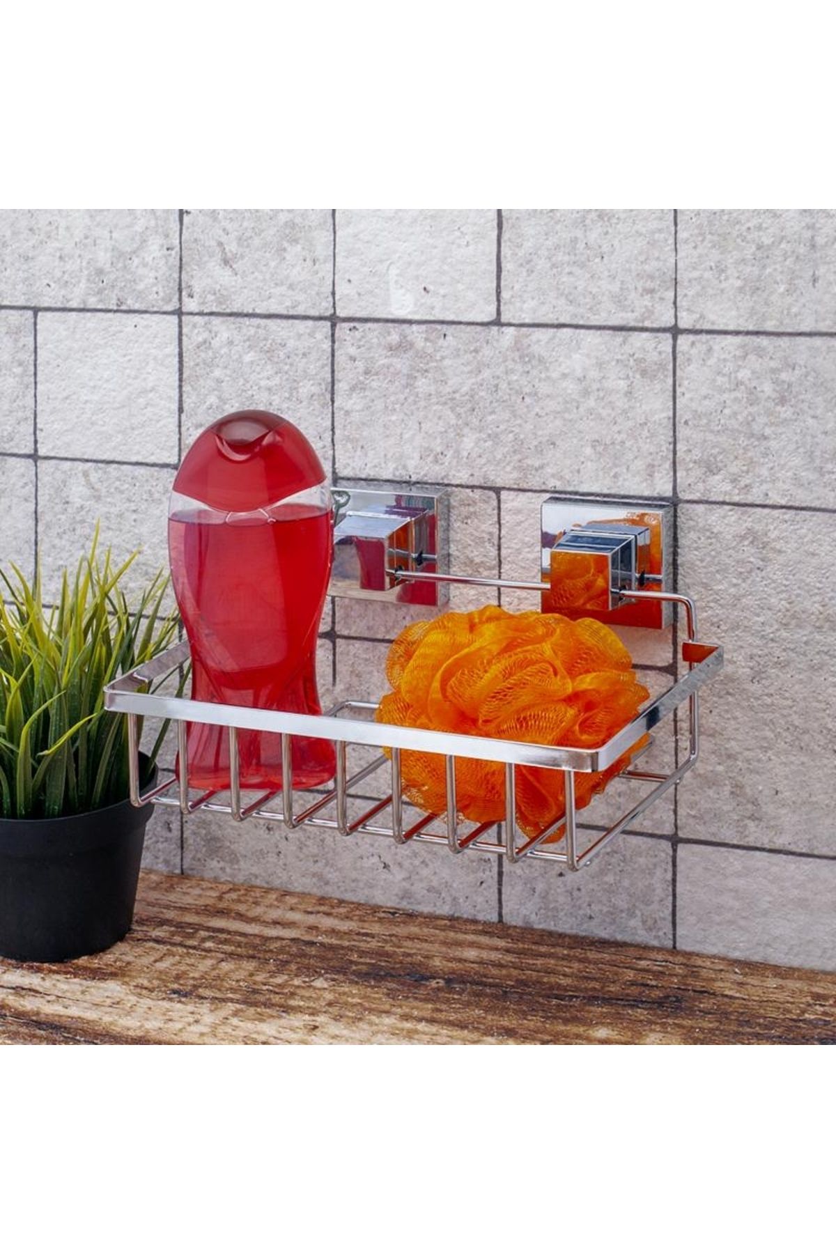 Evistro Tek Katlı Banyo Rafı Paslanmaz Krom EasyFix