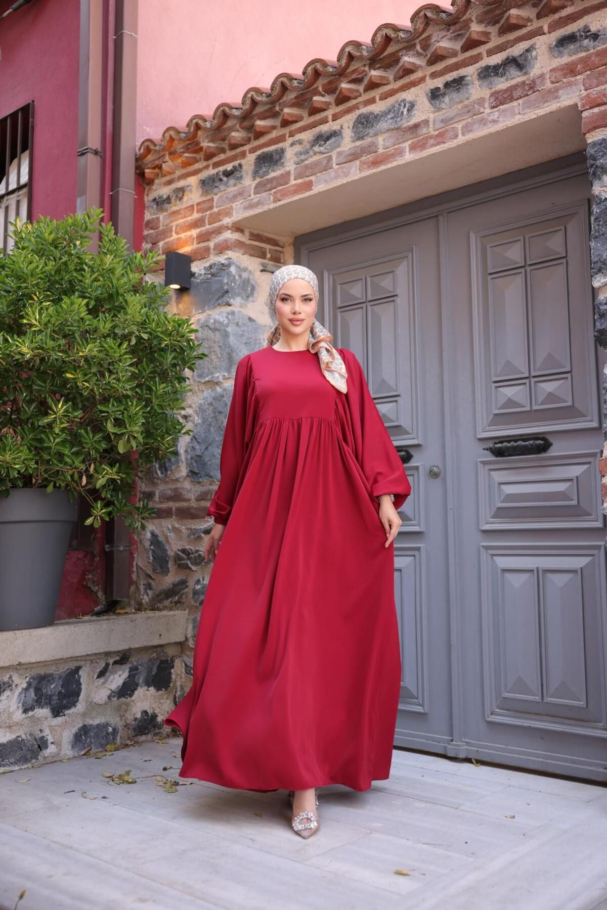 Nissra Ankanoor Balon Kollu Oversize Elbise Anka255096