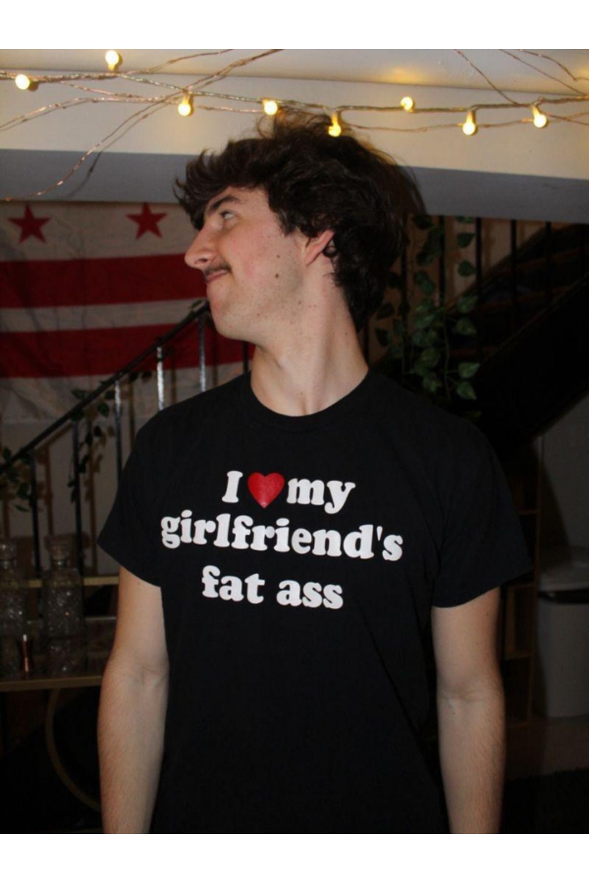 DEEFWEAR DREICH I LOVE MY GIRLFRIEND'S FAT ASS BASKILI TSHIRT