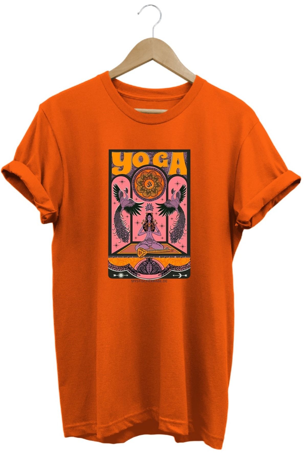 joyyfashion Tavuskuşu Yoga Namaste Baskılı T-Shirt