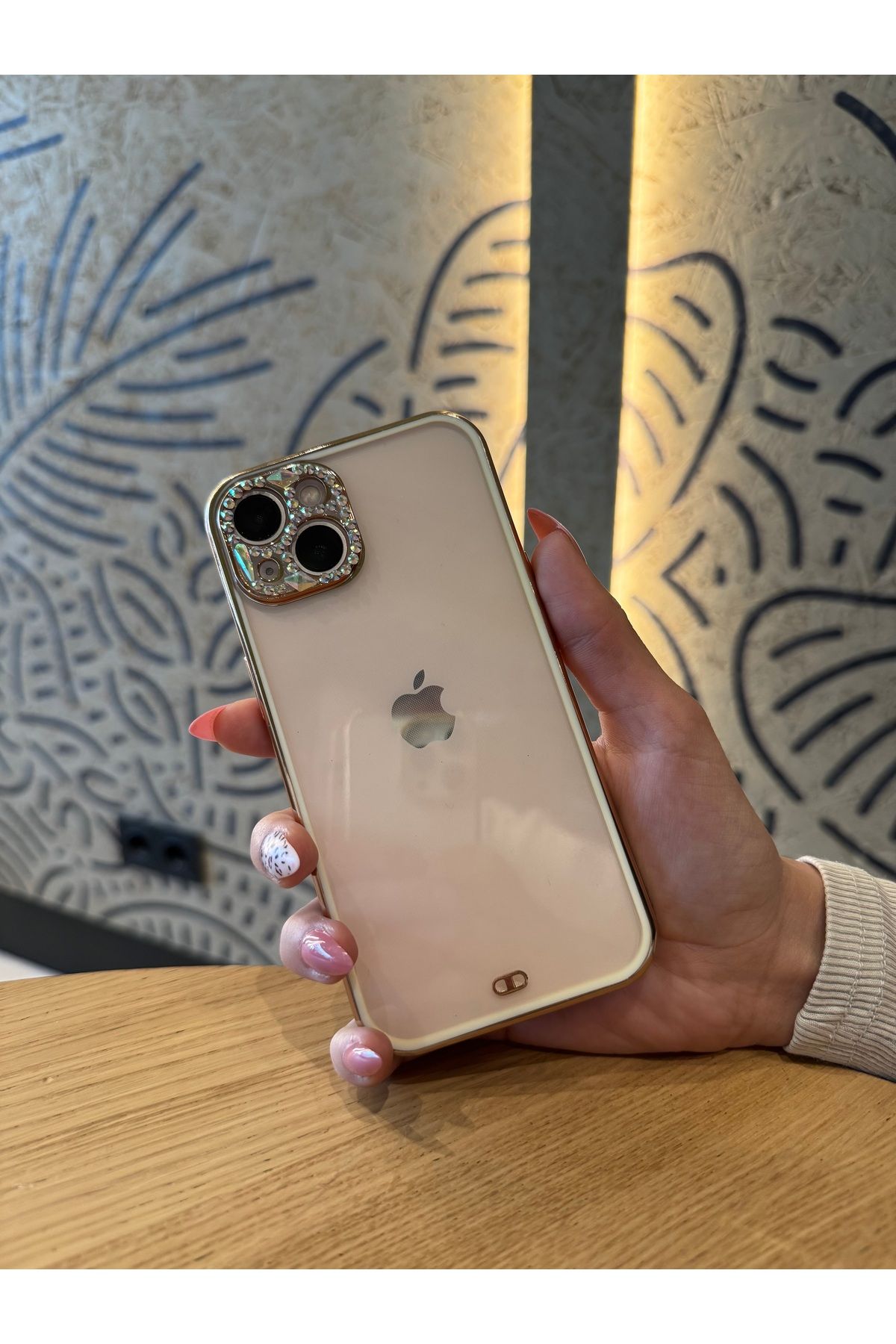 Mois Case İPHONE 13-14 uyumlu kamera etrafı taşlı kılıf