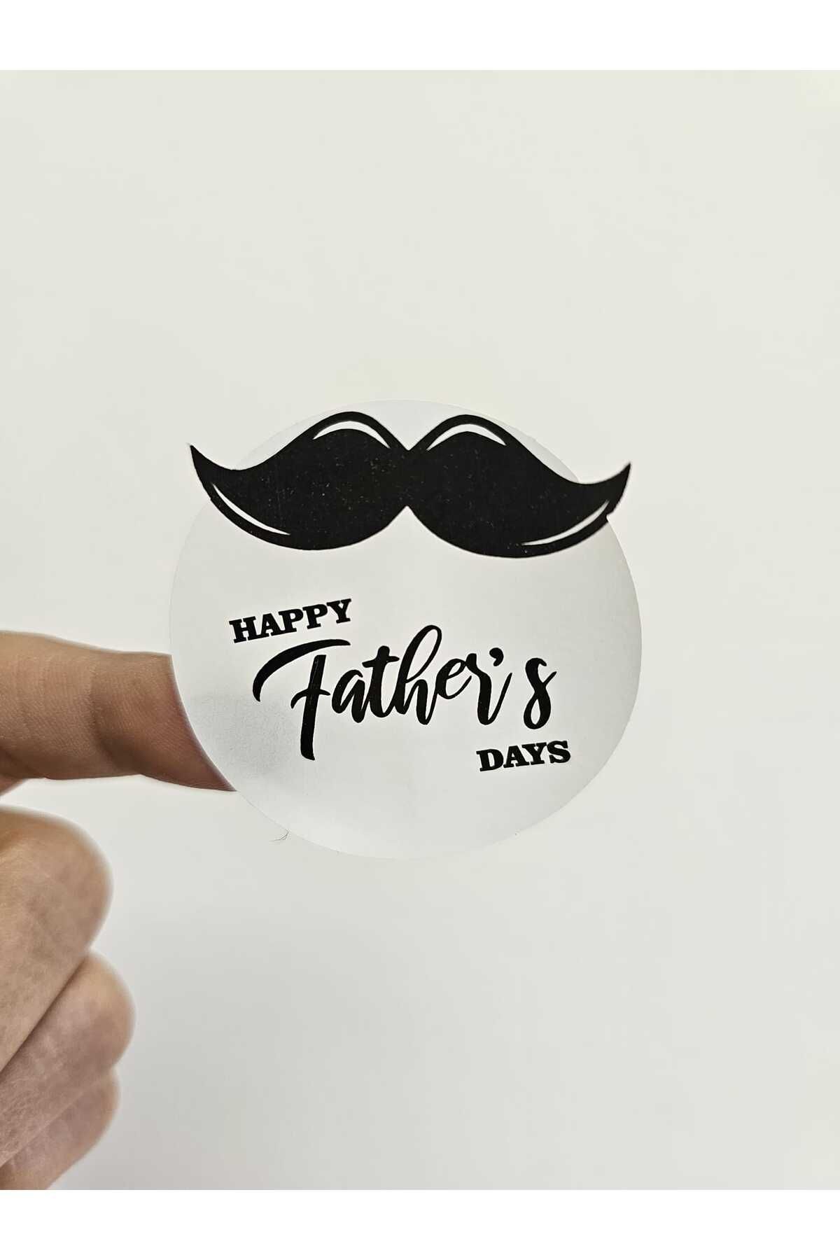 DESİGN Babalar Günü 4 cm 70 Adet Bıyık Modelli Sticker